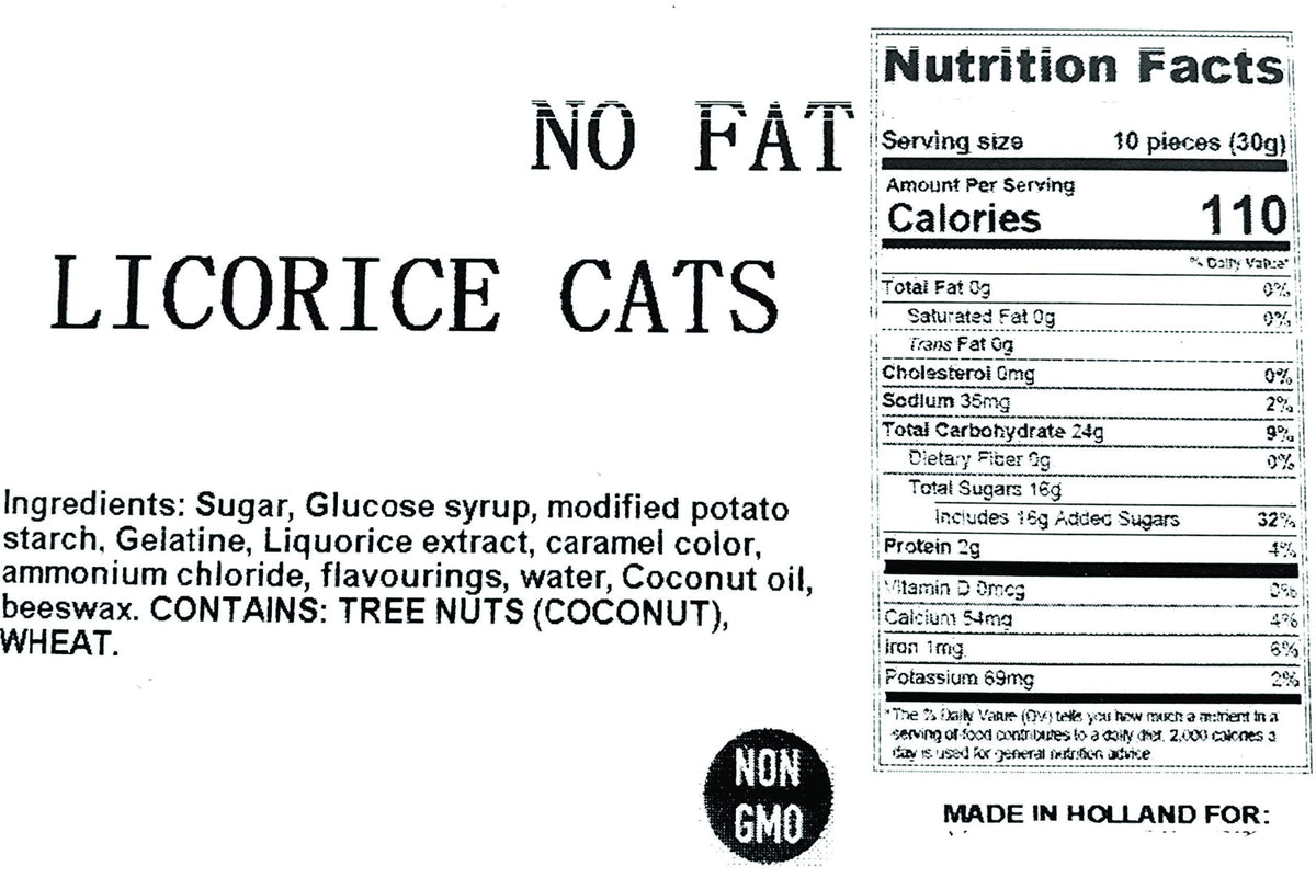 Sweetgourmet Premium Dutch Licorice Cats | Gustaf'S Sweet Black Licorice | 3 Pounds