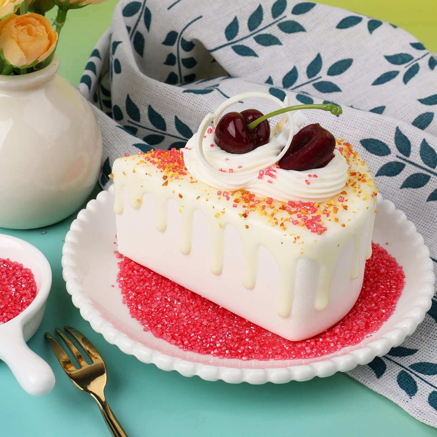 Red Sanding Sugar Sprinkles, 4.6 oz Edible Sparkling Sugar Crystals for Baking Topping, Cupcakes, Cookies, Ice Cream & Cake Deco