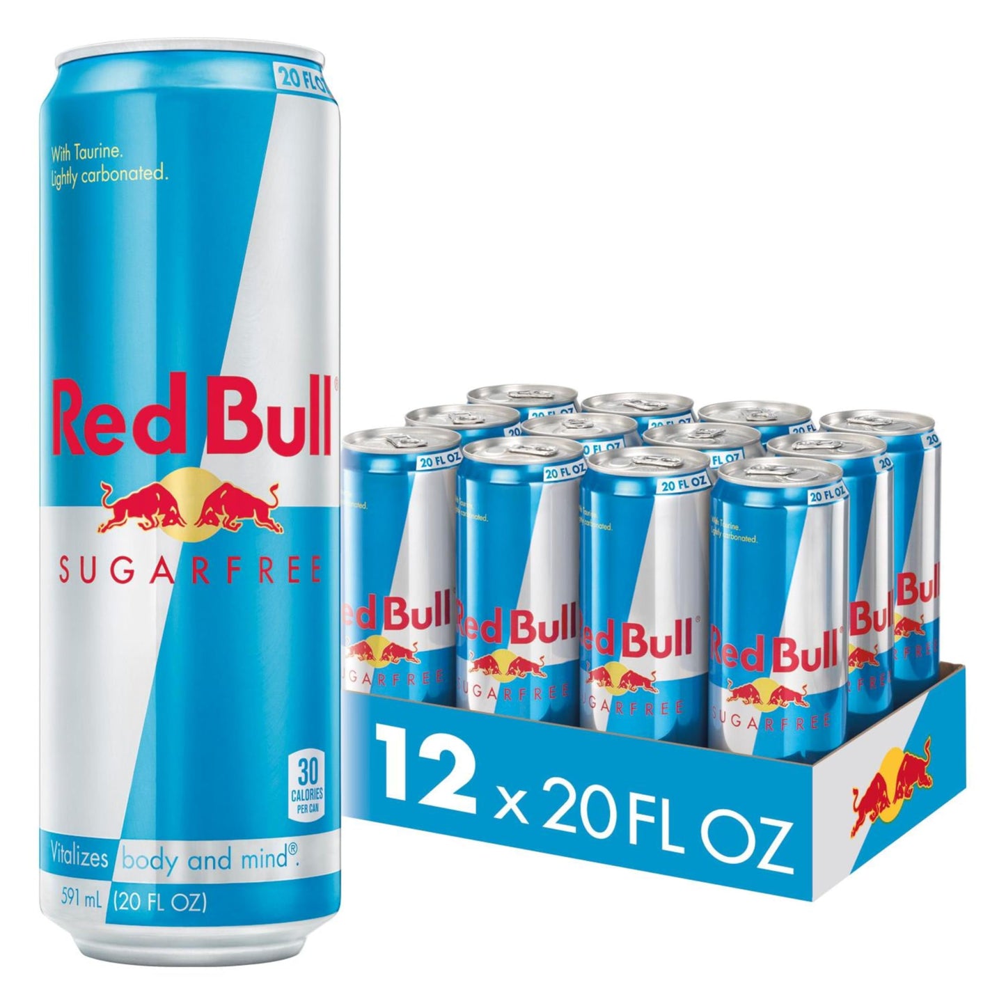 Red Bull Sugar Free Energy Drink, 20 Fl Oz, 12 Pack, Model RB36464