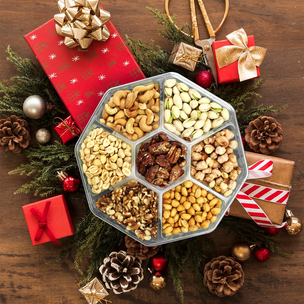 Simple Orchards Gourmet Nuts Gift Basket - Large Family Pack - Freshly Roasted Nuts - Green Box