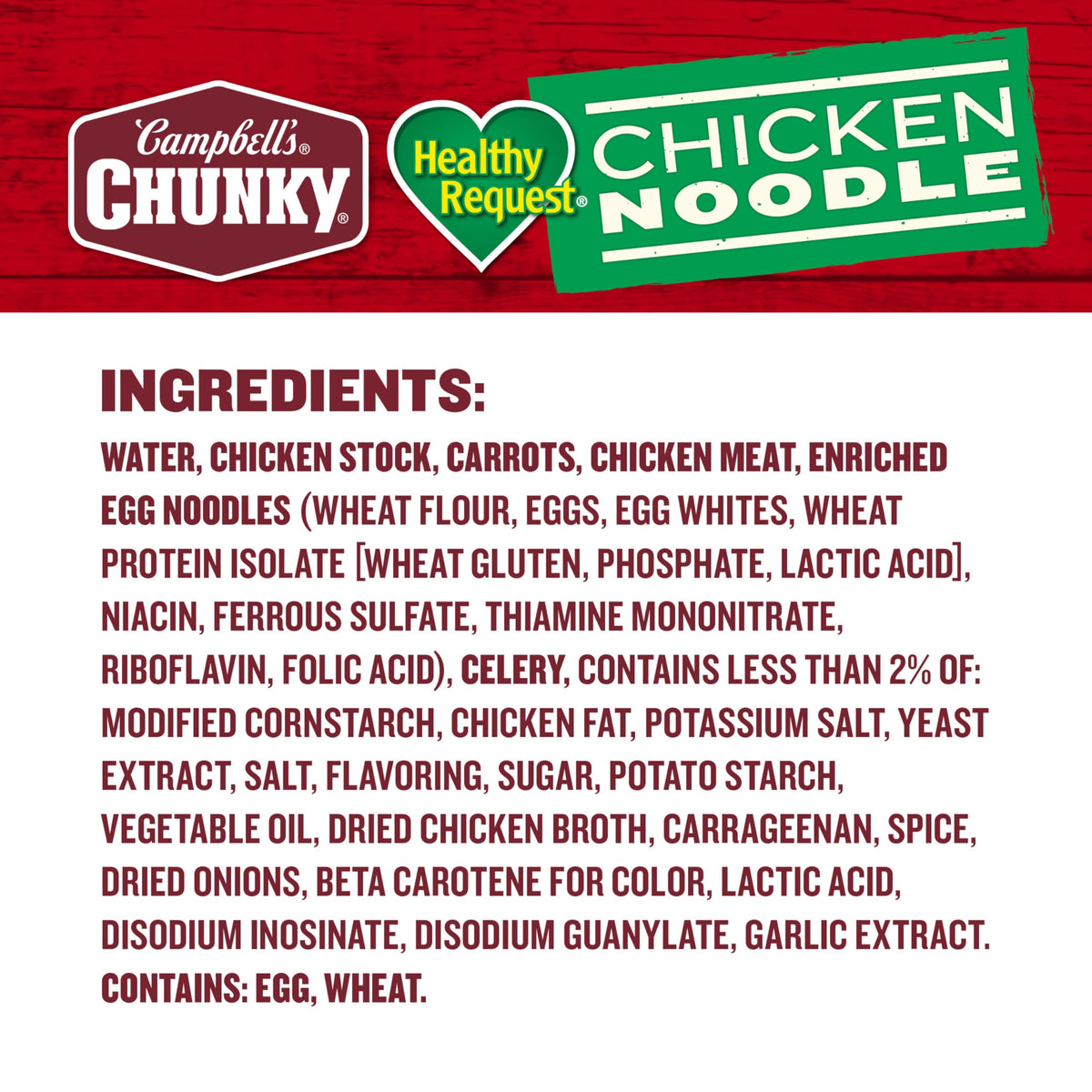 Campbells Chunky Healthy Request Chicken Noodle Soup, 18.6 oz Can (12 Pack)