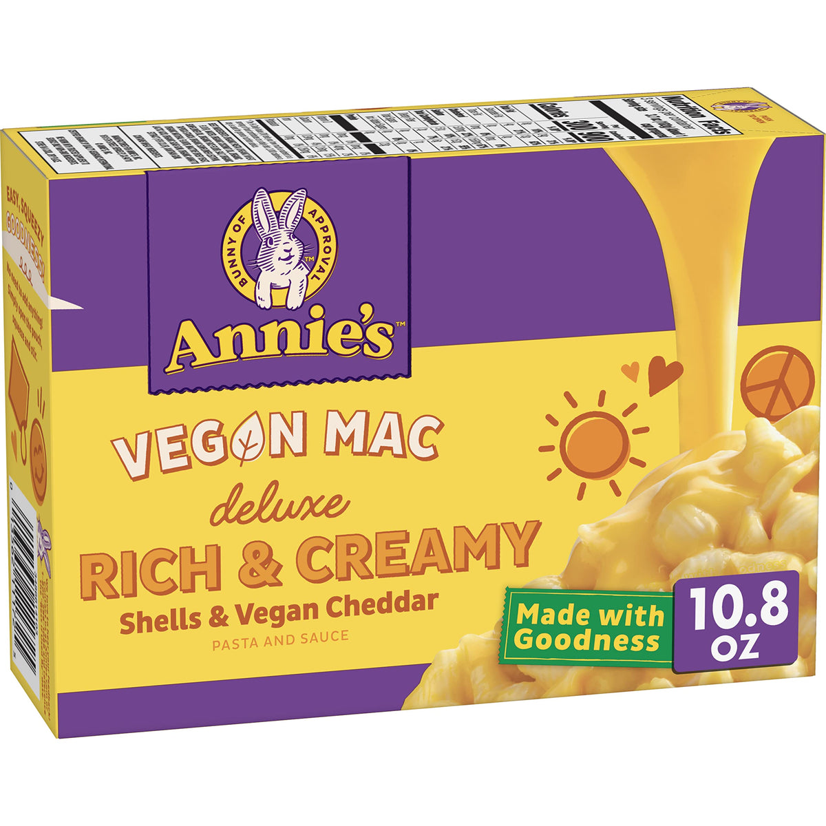 AnnieS Deluxe Vegan Mac And Cheddar Shells  Vegan Macaroni And Cheese  10.8 Oz