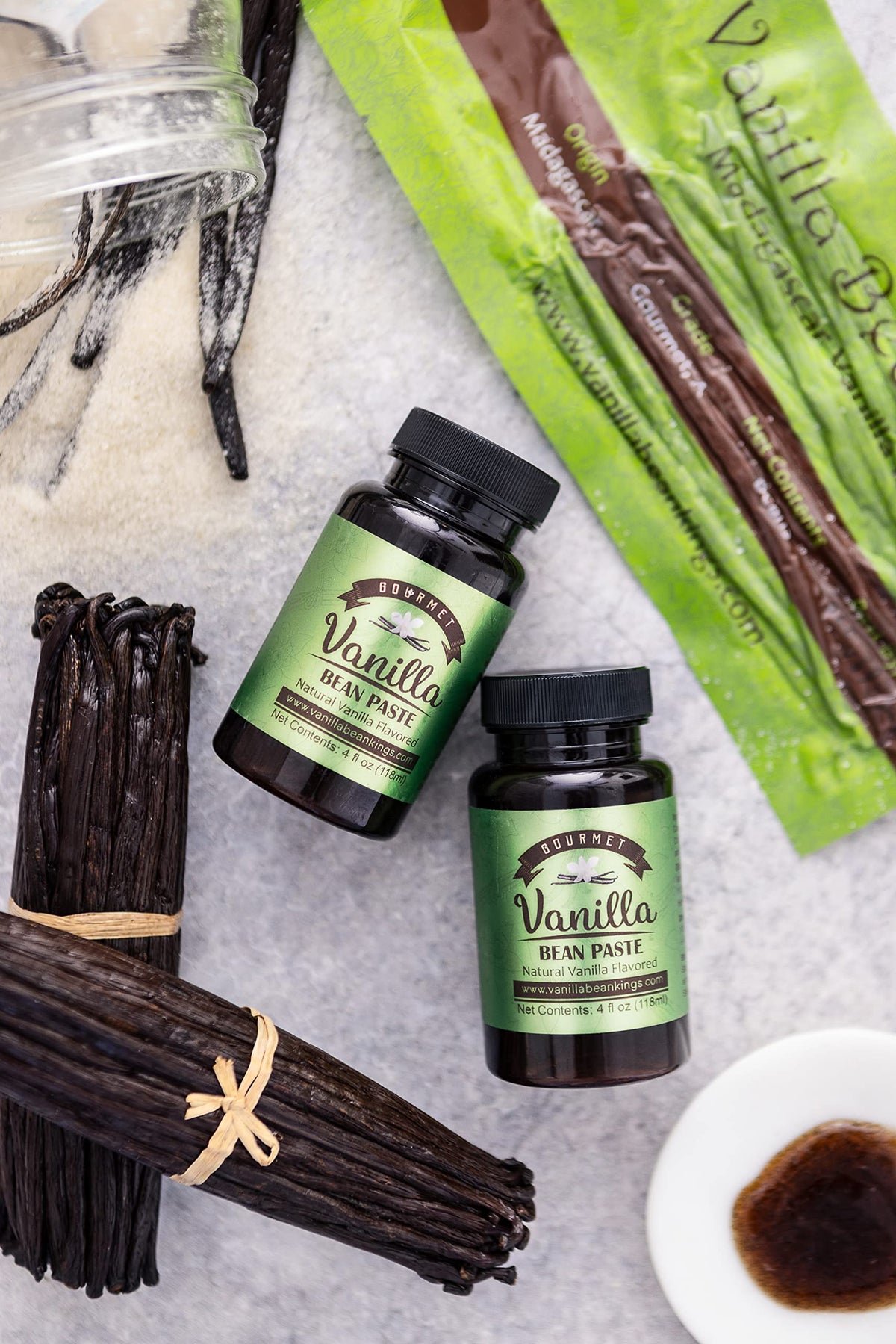 Vanilla Bean Kings Vanilla Bean Paste for Baking - Madagascar spirit-inspired flavor Blend with Real Seeds - 4 Ounce - Brown