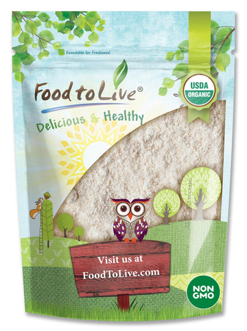 Food to Live Gluten-Free Organic Oat Flour, 32 oz - Stone Ground from Whole Grain Oats, Ideal for Baking Pancakes, Muffins, Waffles, Bread