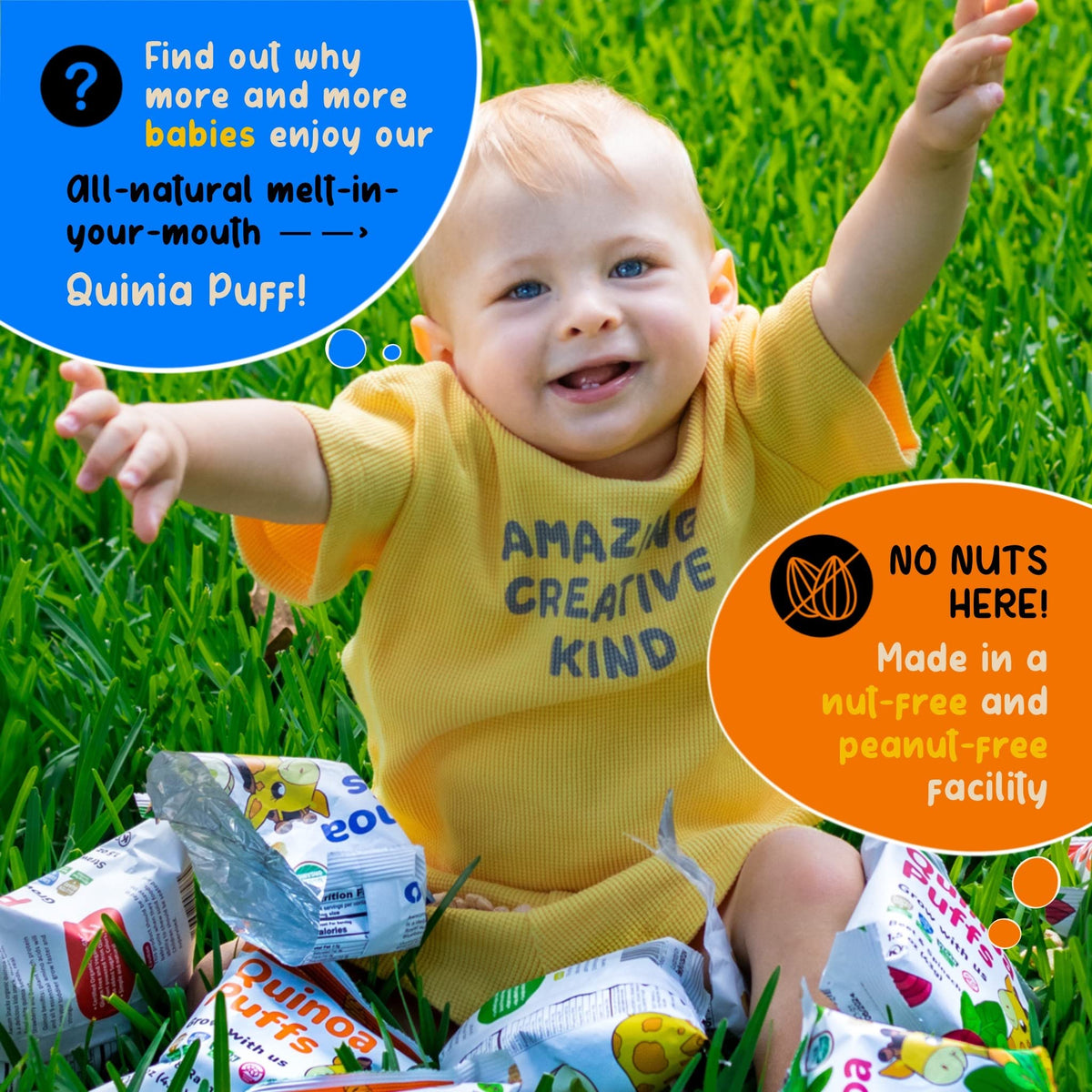 Awsum Snacks Variety Baby Puffs - Happy Healthy Baby Snack - Natural Plant Based Puffed Snacks - Certified Usda Organic Kosher N