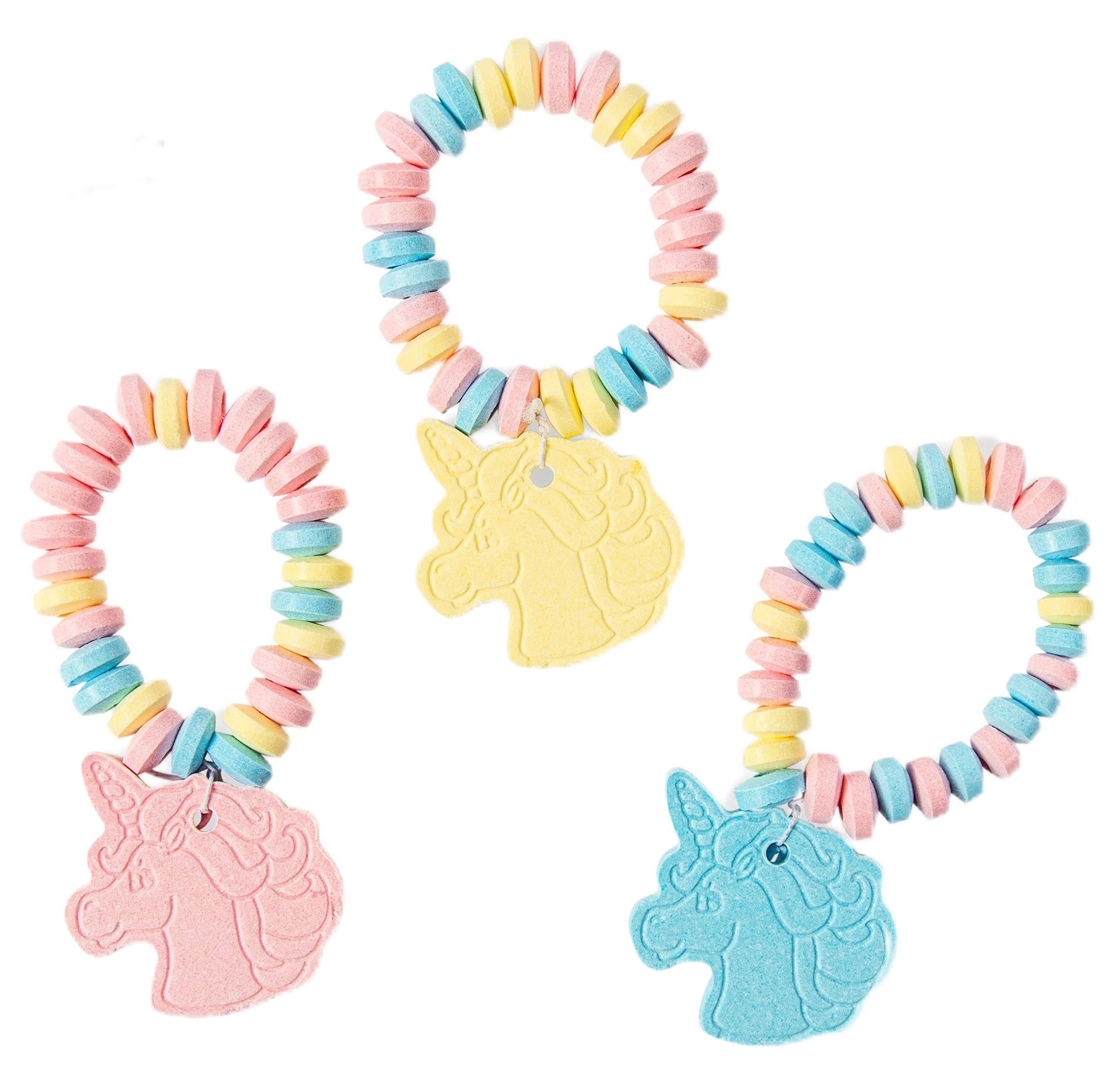 Imaflavor Blende Splash Unicorn Candy Bracelet - 12 Count Individually Wrapped Edible Unicorn Jewelry - Rainbow Fruit Flavored Candy Bracelets - Party Favors  Birthday Bags  Classroom Treats