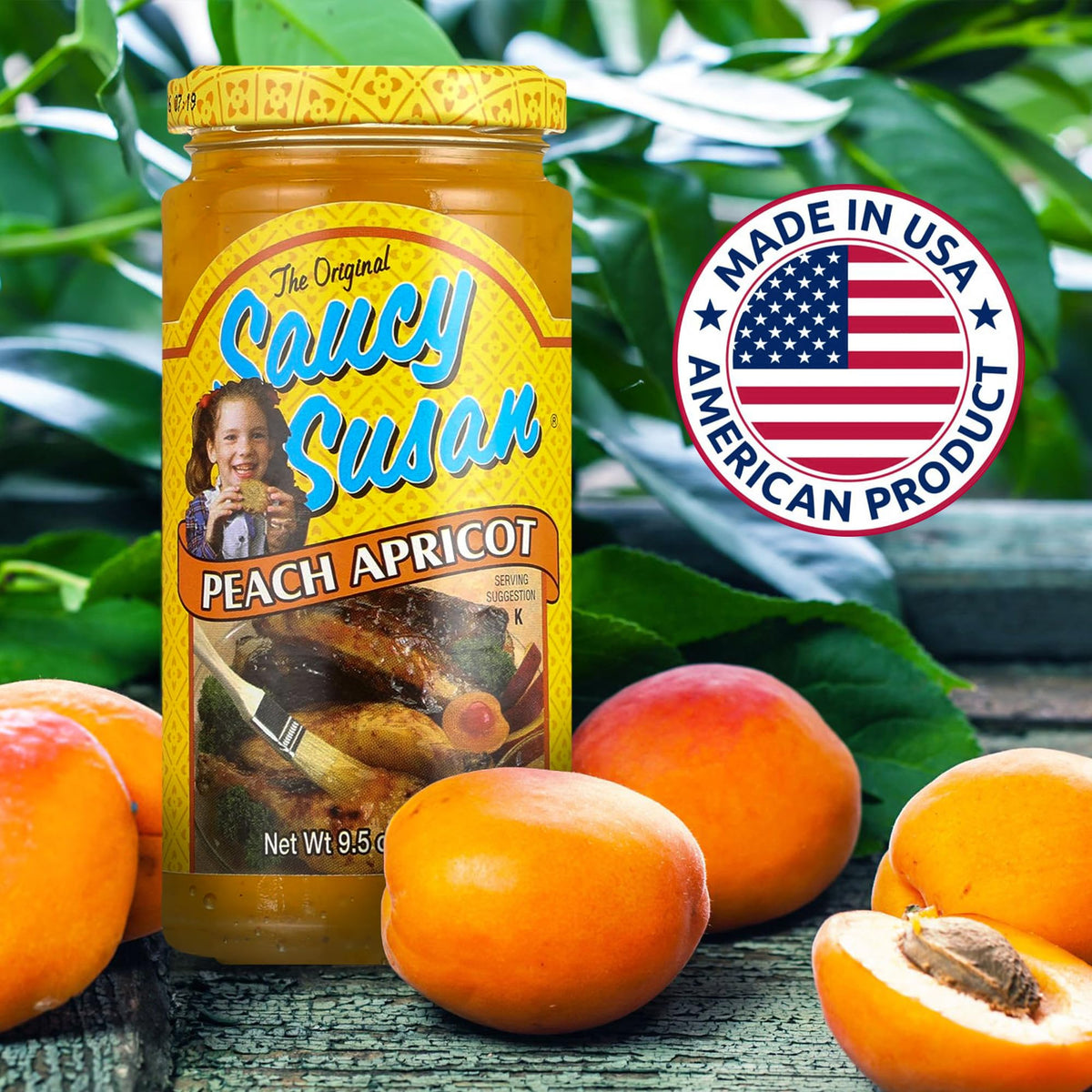 Saucy Susan Apricot Peach Sauce 9.5oz (Large Jars) - 3 Unit Pack