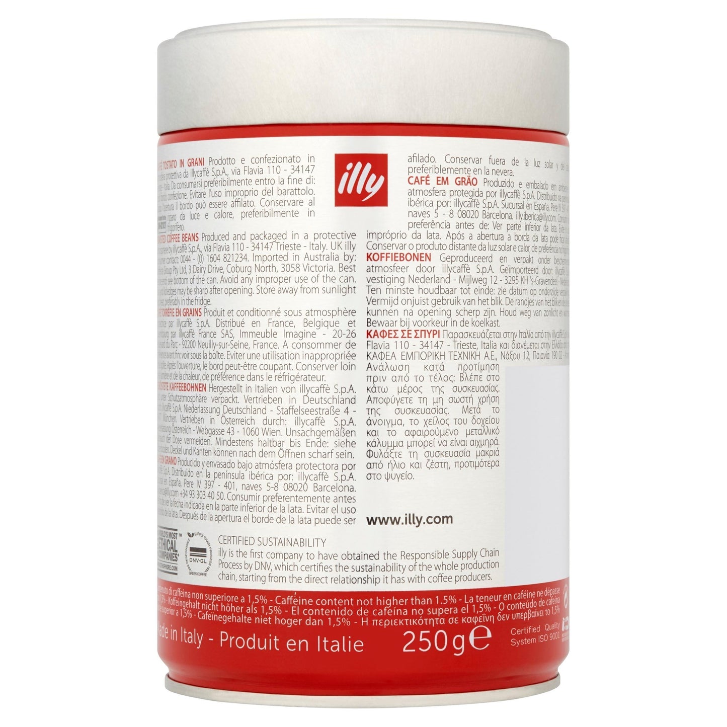 Classico Medium Roast Whole Beans Coffee 8.8oz/250g