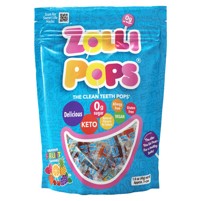 Zollipops Clean Teeth Pops Sugar Free Candy with Xylitol, Dye-Free Lollipops - Keto & Diabetic-Friendly, Dentist-Approved Treats