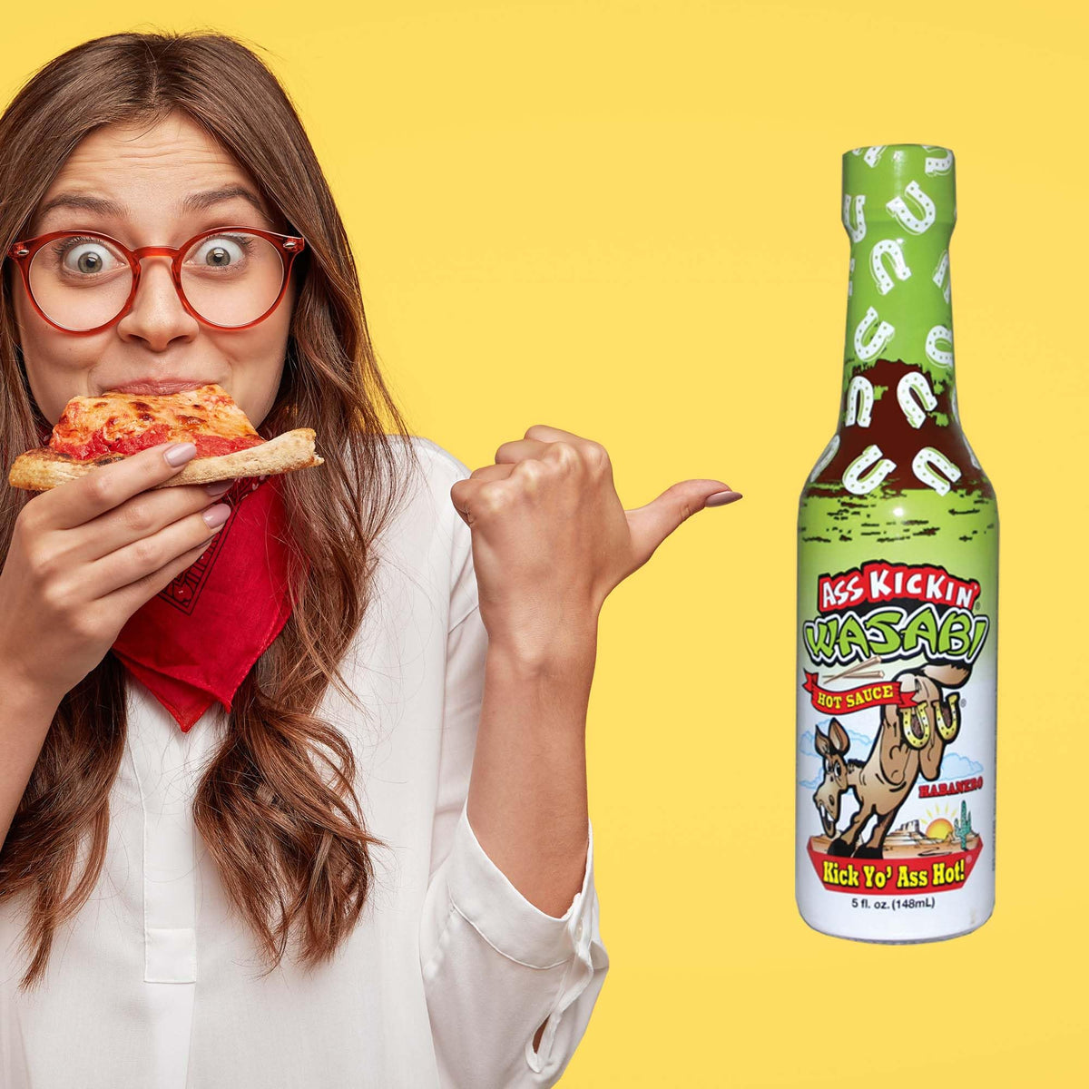 Kickin' Wasabi Sauce With Horseradish Hot Sauce With Habanero - Try If You Dare - Perfect Gourmet Gift For The Real Wasabi Horse