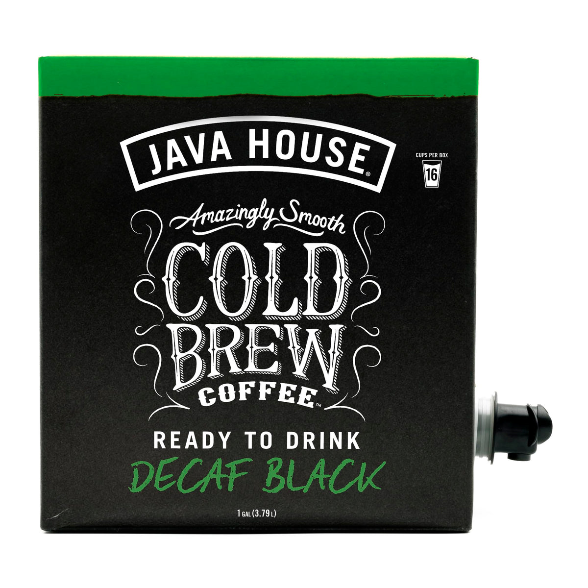 Java House Cold Brew Coffee – 100% Arabica Decaf, Smooth Chocolate & Caramel Notes, 1 Gallon Box (16 Servings), Ready to Drink