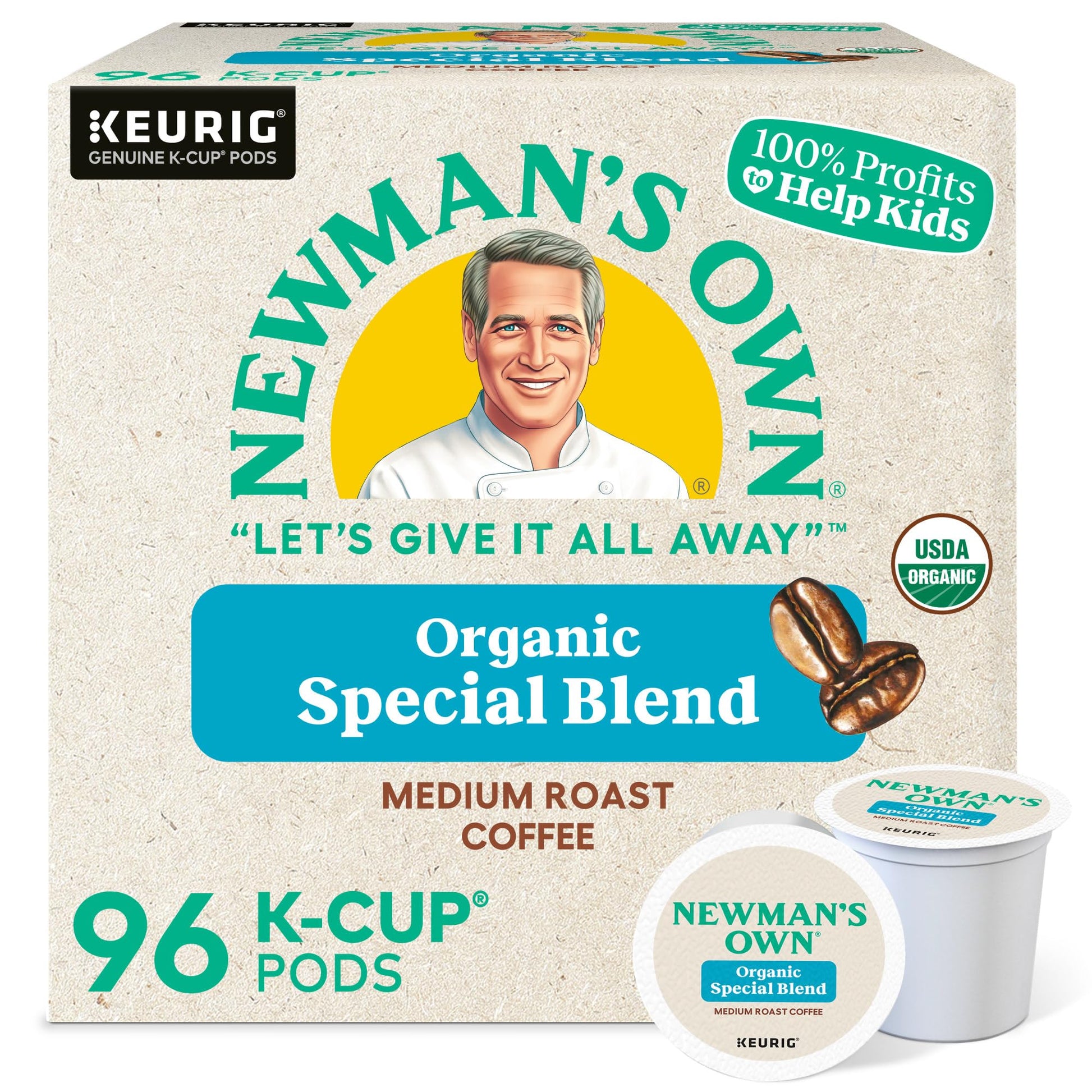 Newman s Own Organics Special Blend Keurig Single-Serve K-Cup Pods, Medium Roast Coffee, 96 Count