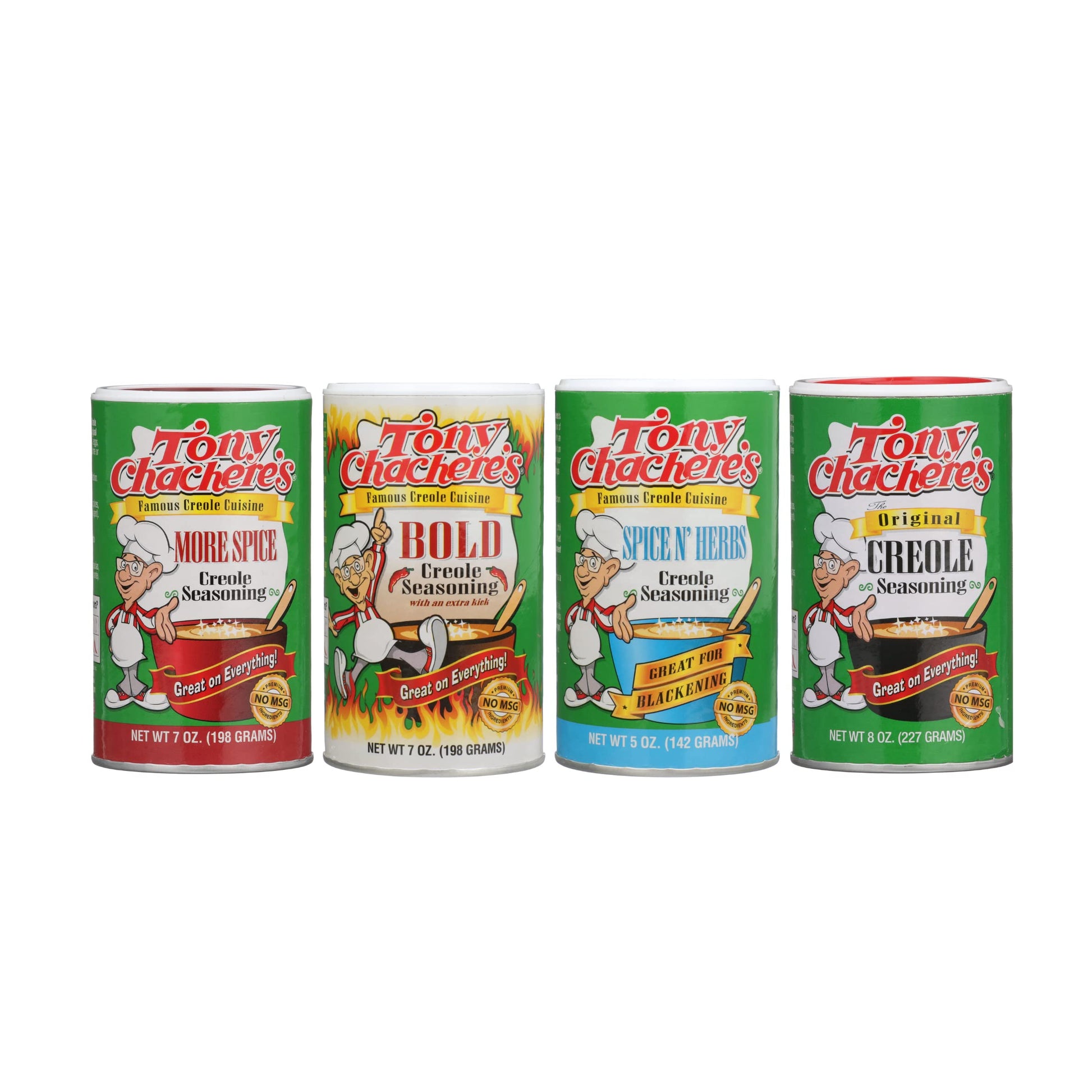 Tony Chachere Seasoning Blends, Variety Pack, 4 Count
