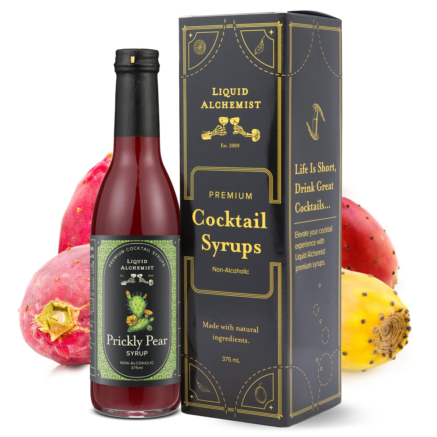 Liquid Alchemist Prickly Pear Syrup For Mixed Flavors - Real Ingredients Make Our Prickly Pear Puree A Perfect Margarita Mix - Our Vegan Drink Syrups Are Non-Gmo & Last Up To 2 Years (12.7 Oz)