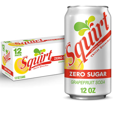 Squirt Zero Sugar Grapefruit Soda, 12 fl oz cans, 12 pack - No Sugar, Refreshing Citrus Flavor
