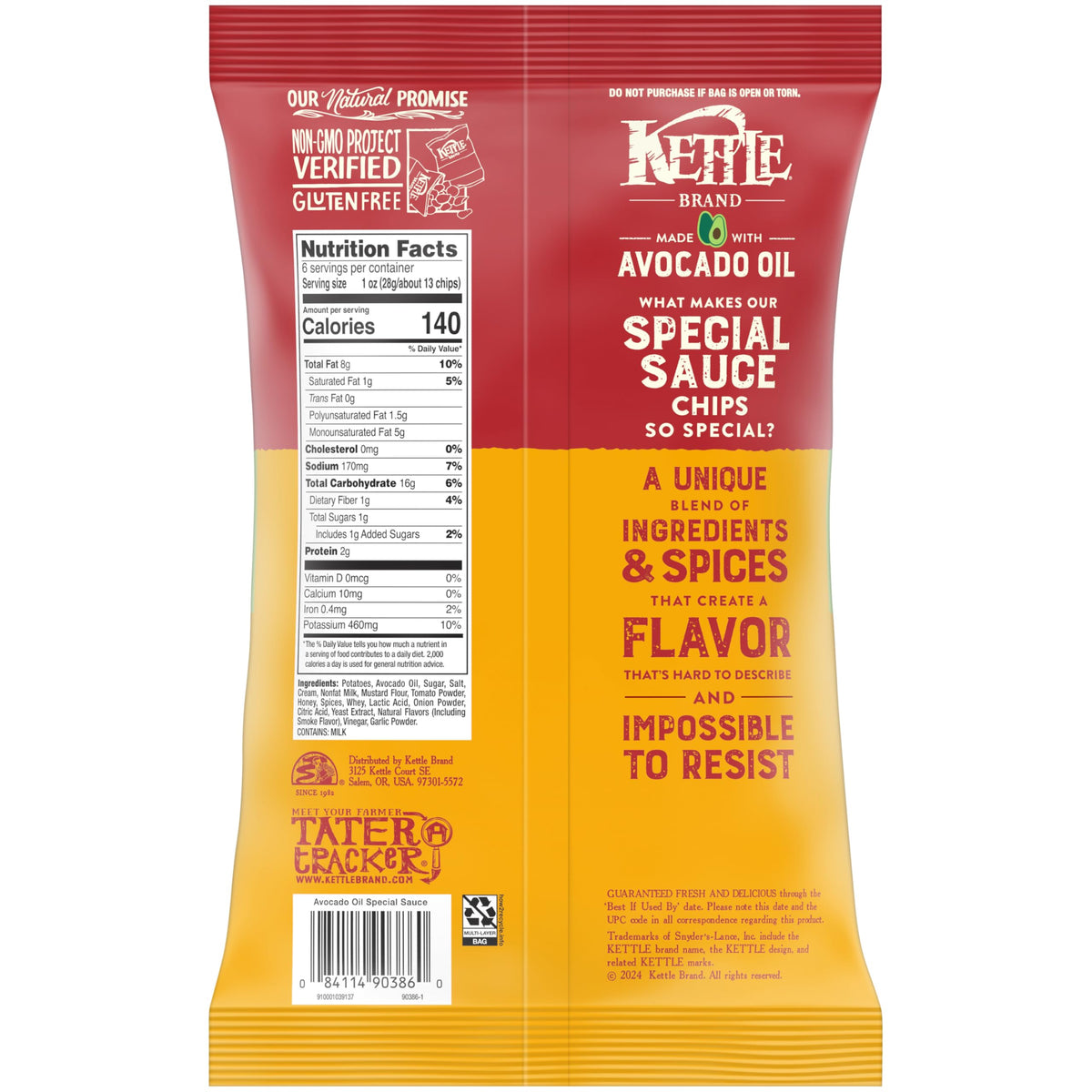 Kettle Brand Made with Avocado Oil Special Sauce Chips, 6 Oz Bag