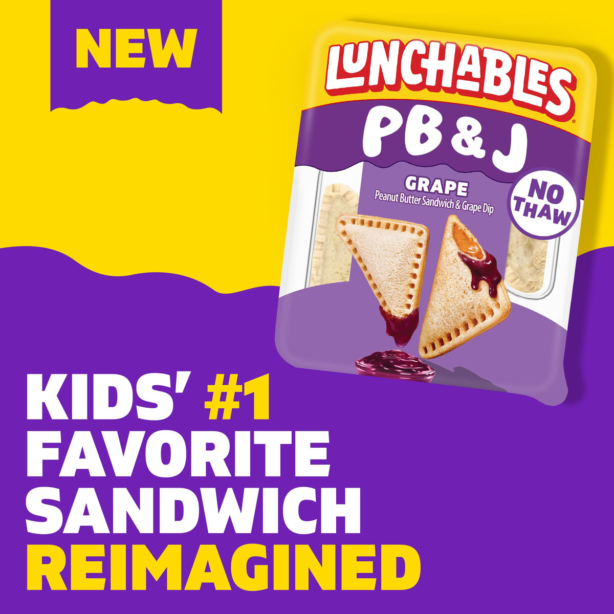 Lunchables PB&J Peanut Butter Sandwich & Grape Dip, 2.27 oz Pack