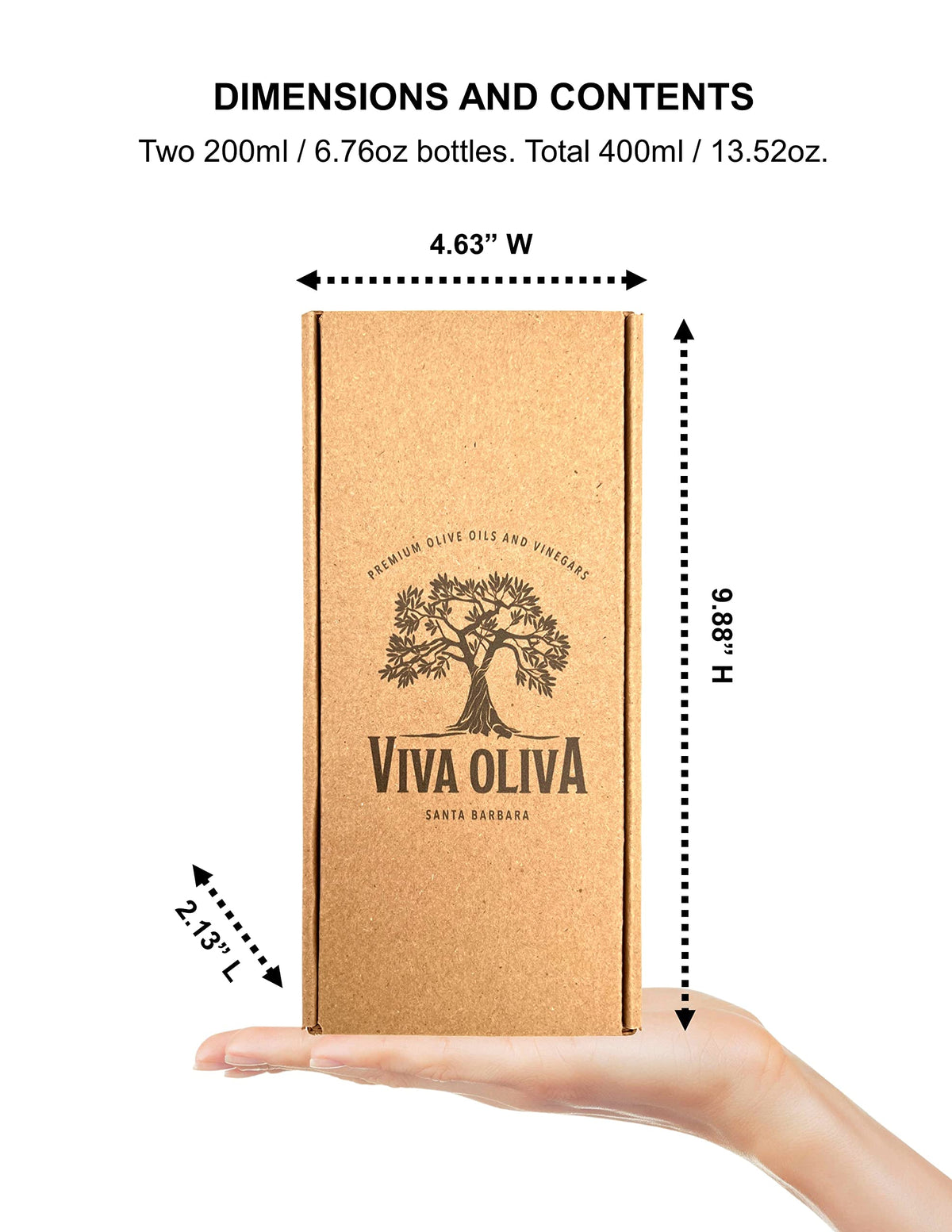 Viva Oliva Two 200Ml (6.8Oz) Variety Gift Set - Basil Infused Olive Oil And Black Mission Fig Dark Balsamic Vinegar Made - Enhanced Quality - 100% Natural