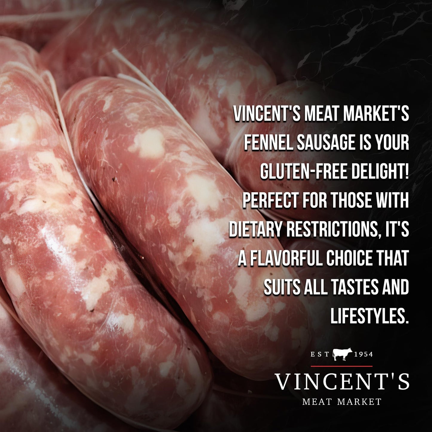 Vincent'S Meat Market Fennel Sausage - Flavorful, Fragrant Aromatic Blend, Juicy Premium Pork - 8 Lbs (8 Packs Of 4 Links - 4 Oz