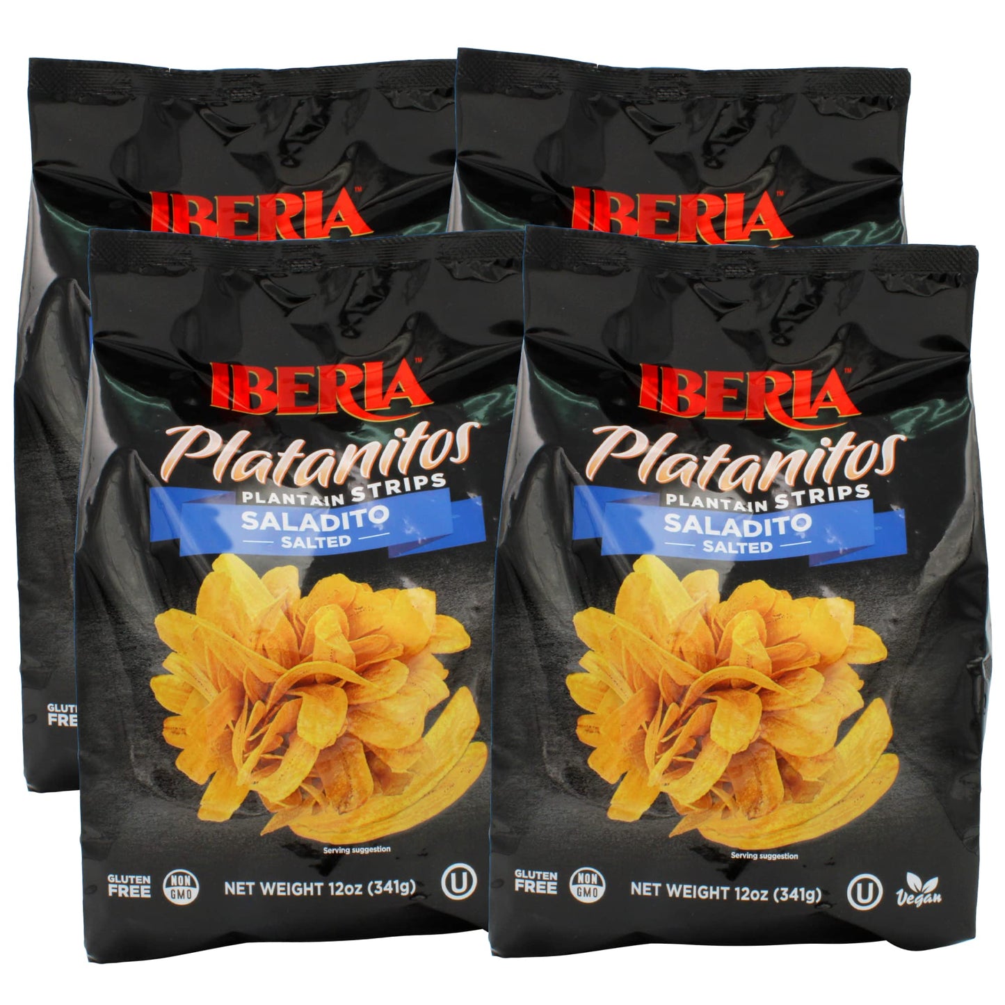 Iberia Salted Plantain Strips, 12 Oz (Pack of 4)