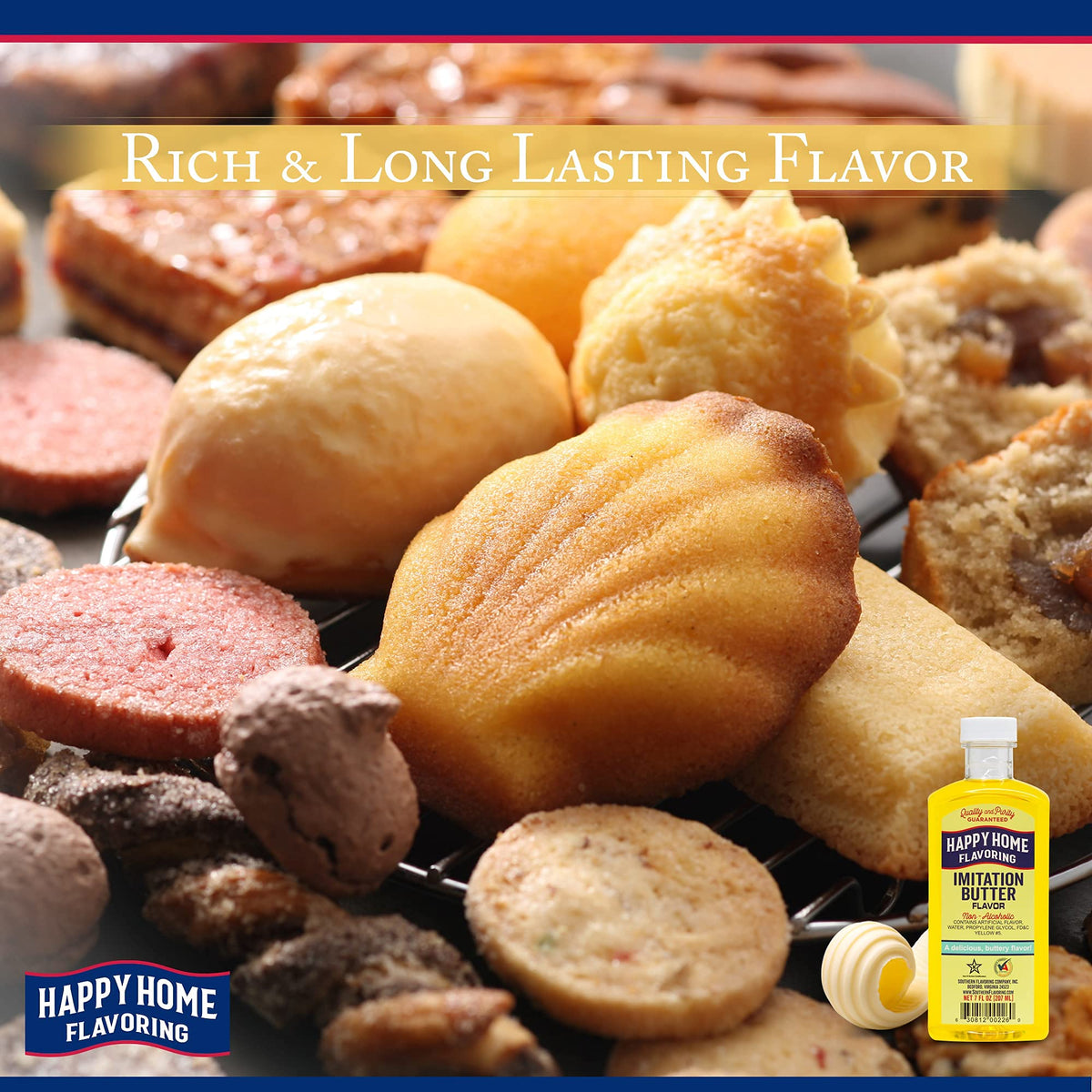 Happy Home compatible with Butter Flavoring, Non-  ic, Certified Kosher, 7 oz.