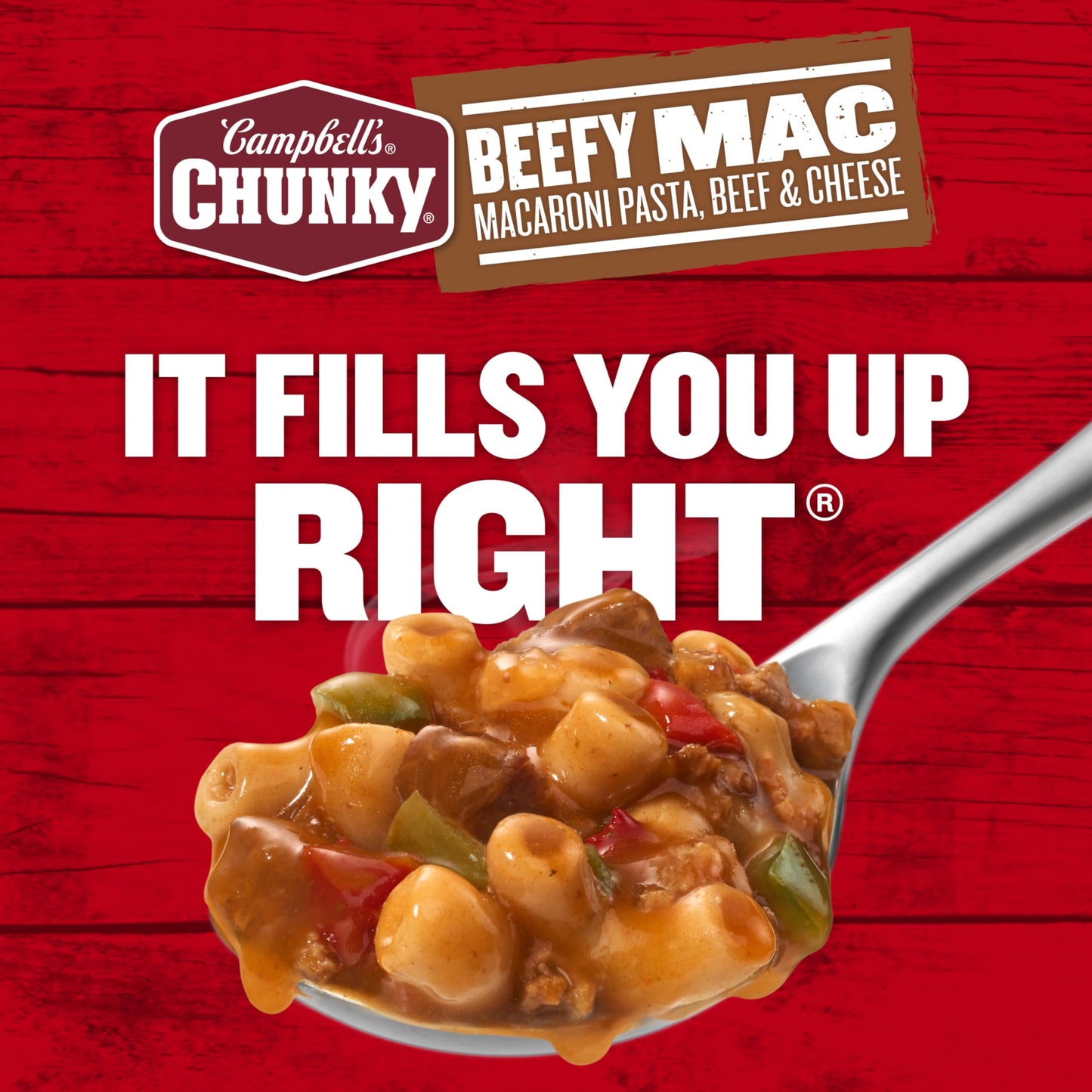 Campbells Chunky Beefy Mac Soup, 18.8 oz Can