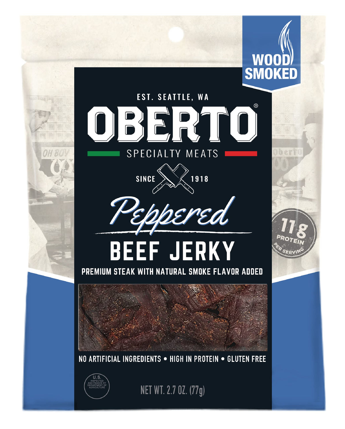 Oberto Specialty Meats Peppered Beef Jerky, 2.7 Ounce (Pack Of 8)