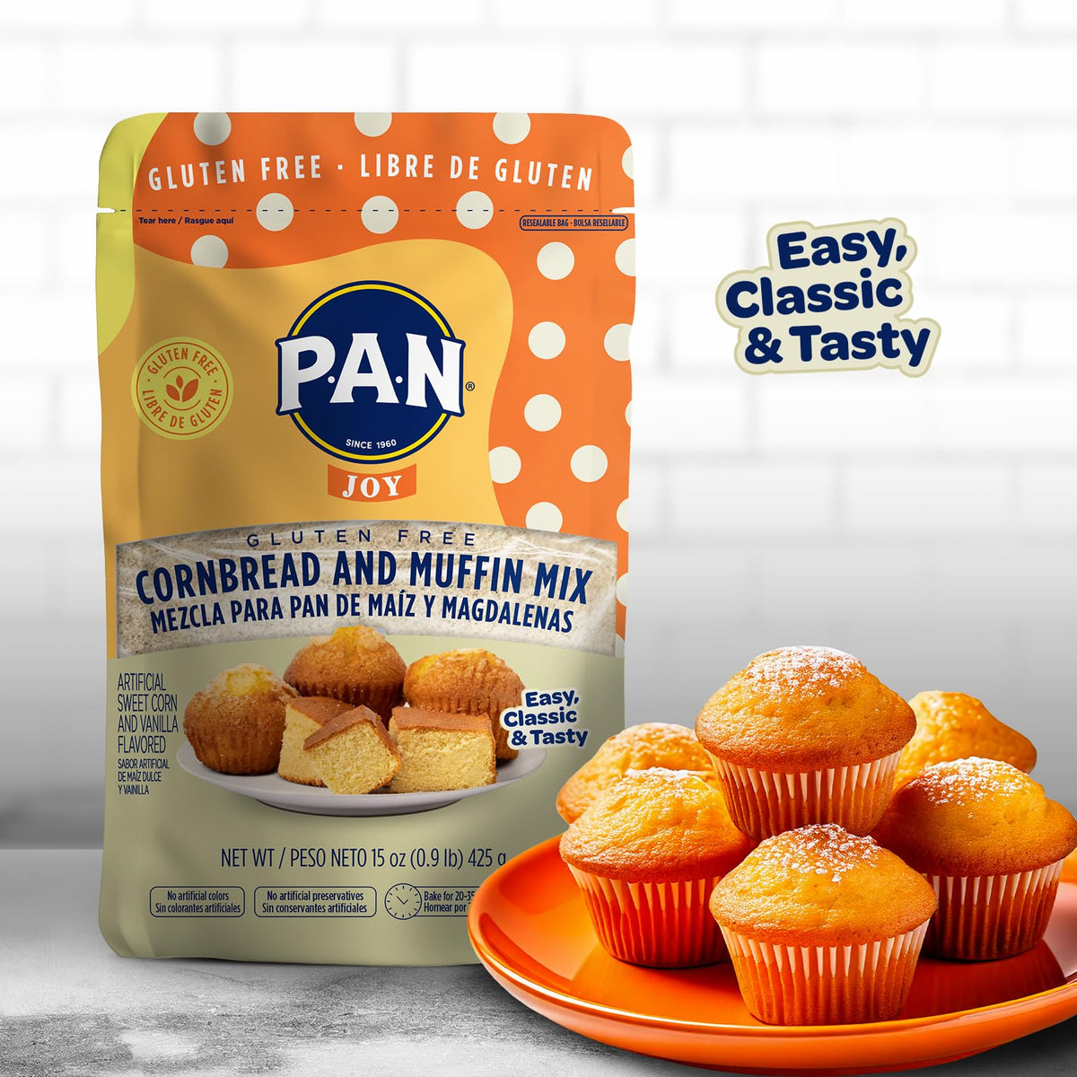 P.A.N Cornbread and Muffin Mix - Gluten Free Baking Mix 0.9 lb. (6 Pack)