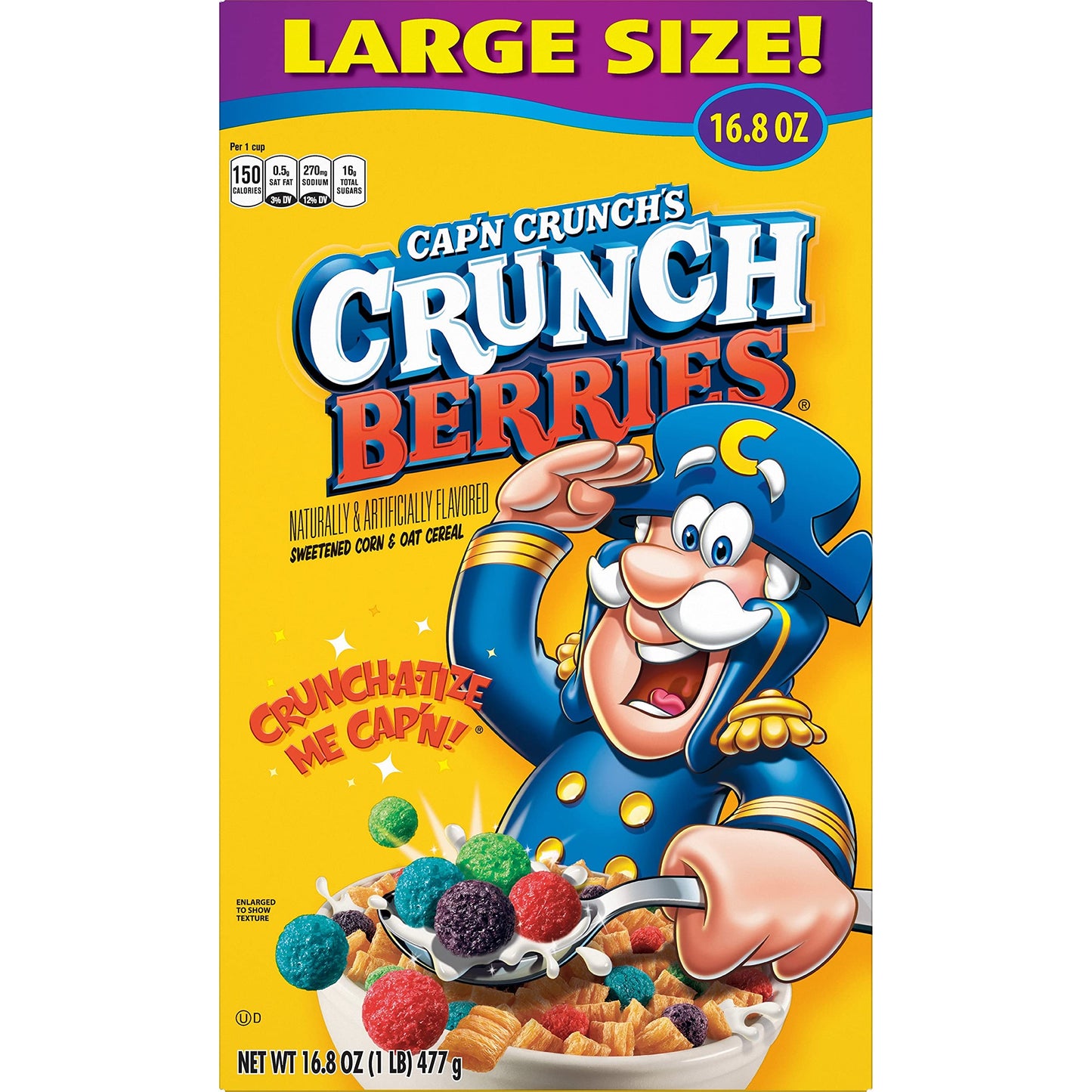 Capn Crunch Cereal, Crunch Berries, 16.8oz Box