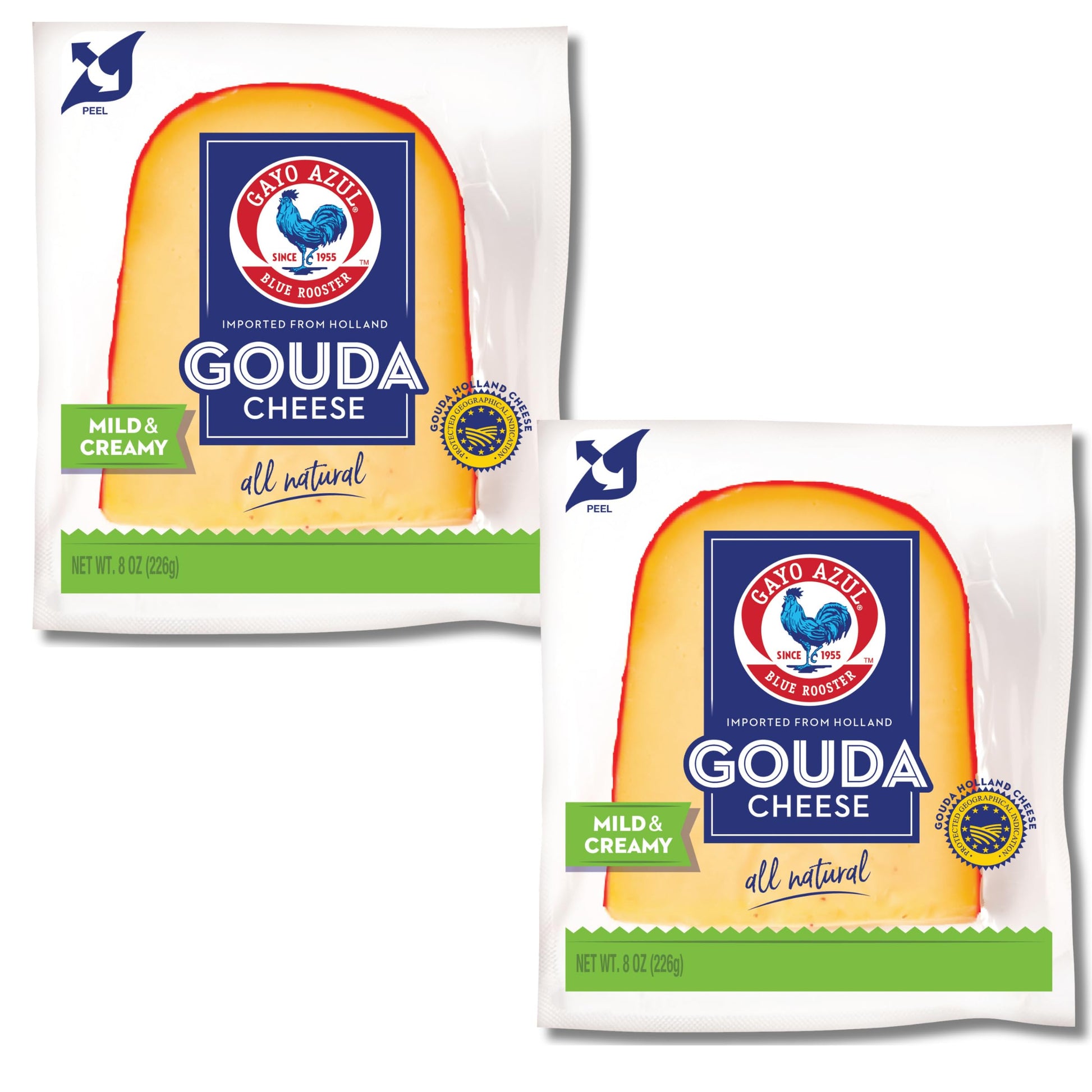 Carmen & Lola Eat España! Gayo Azul Mild Gouda Cheese Wedge - Red Wax, 8oz (2-Pack)