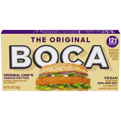 BOCA Original Chikn Frozen Vegan Patties (4 Count)