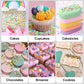 HUEBEATY 6-in-1 Neon & Pastel Rainbow Sprinkles for Cake Decorating - Confetti, Nonpareils, Jimmies & Sanding Sugar - Edible Cup