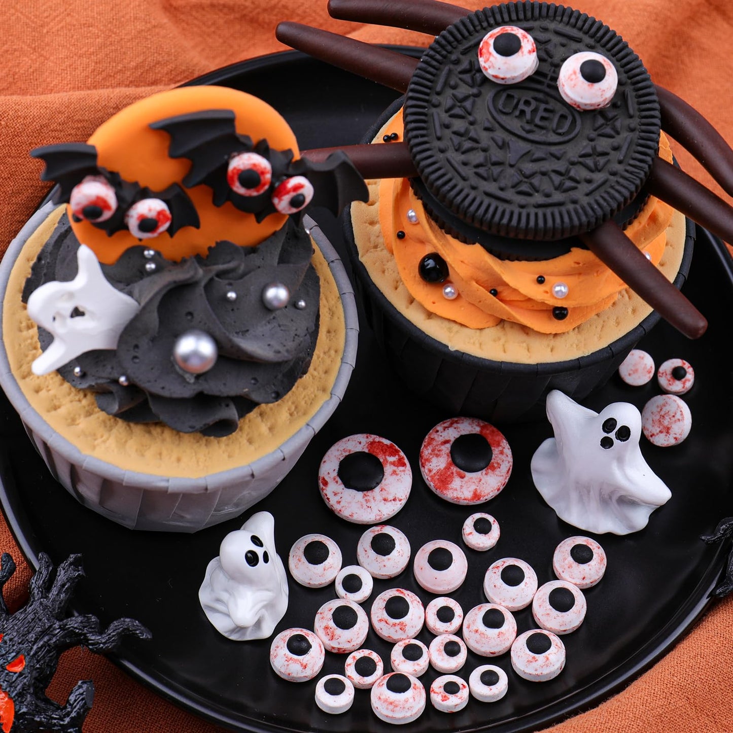 Halloween Sprinkles Edible Candy Eyeballs for Cake Decorating  3 Sizes Bloody Candy Eyes Sprinkles for Cookies  Baking  Cupcake Toppings