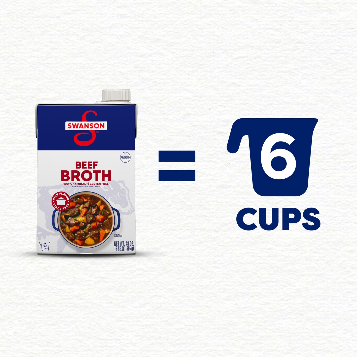 Swanson 100% Natural Beef Broth, 48 Oz Carton