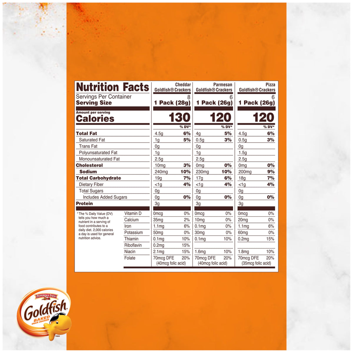 Goldfish Crackers Say Cheeeese Variety Pack With Cheddar, Pizza And Parmesan, Snack Packs, 20 Ct