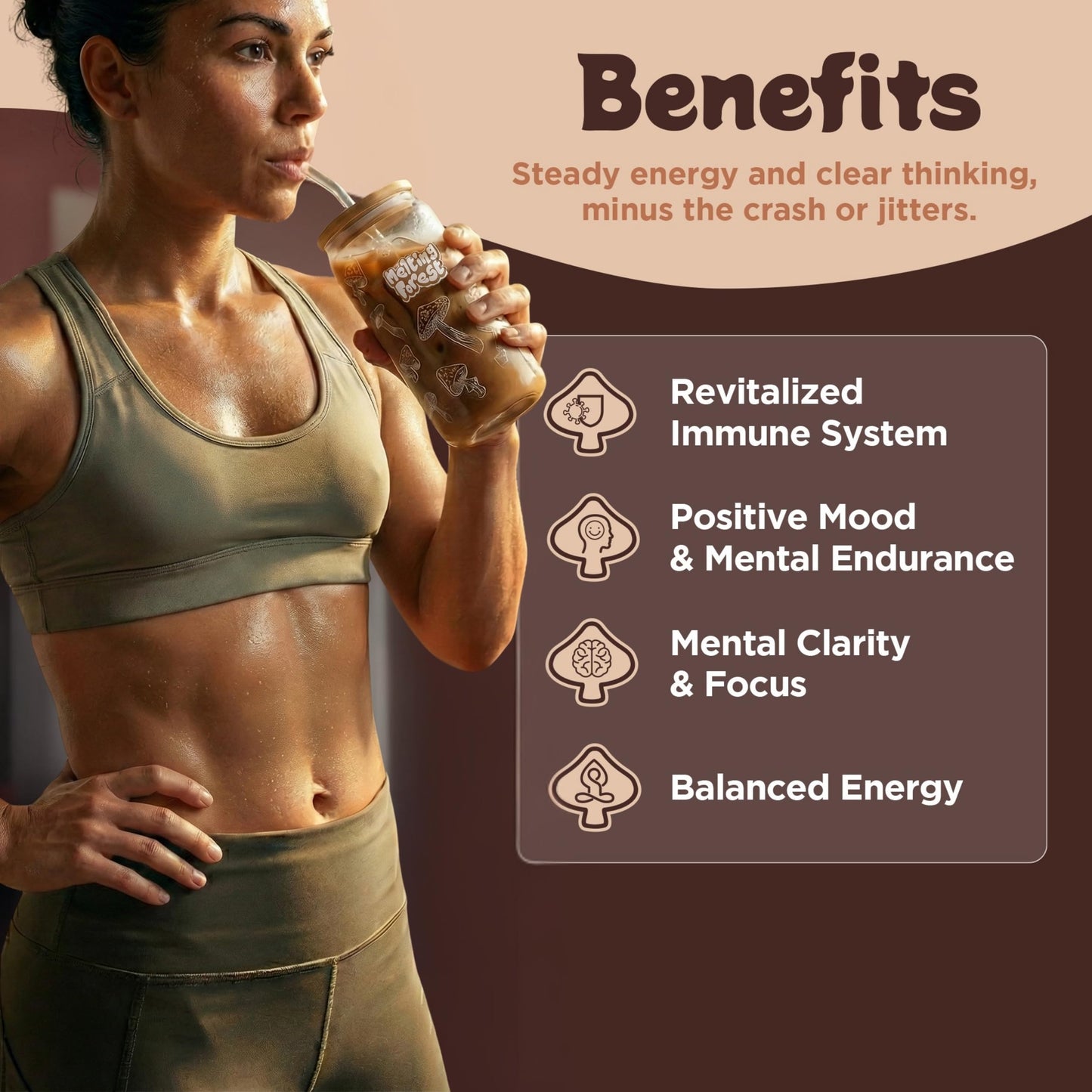 Melting Forest Mushroom Coffee  with 7 Functional Mushrooms  Cacao  Rhodiola  L-Theanine  Reishi & Lions Mane  Stress Relieving  Focus  Cognitive Function & Mental Clarity (30 Servings)