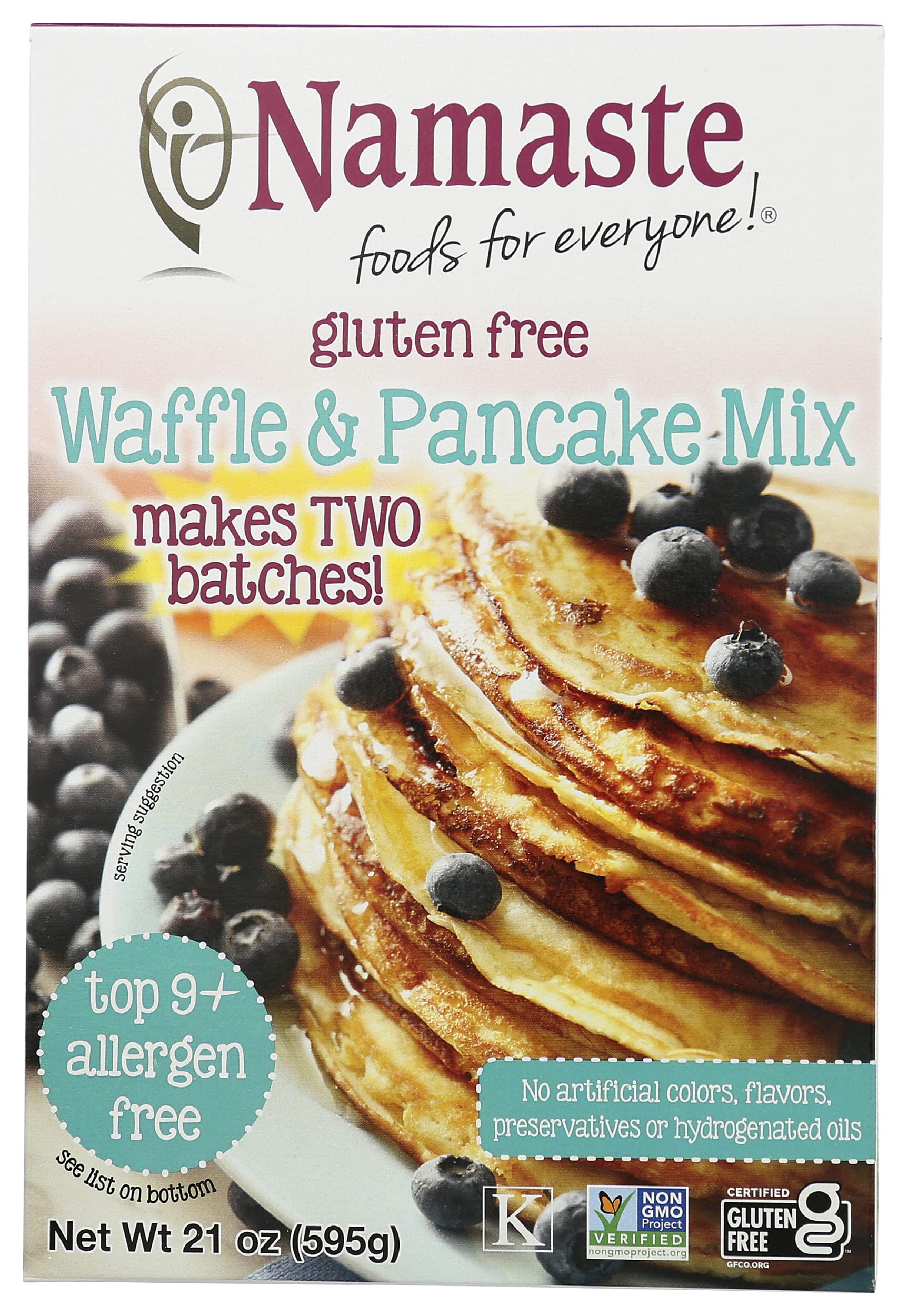 Namaste Foods Waffle & Pancake Wheat Free Gluten Free Dairy Free Mix, 21 oz