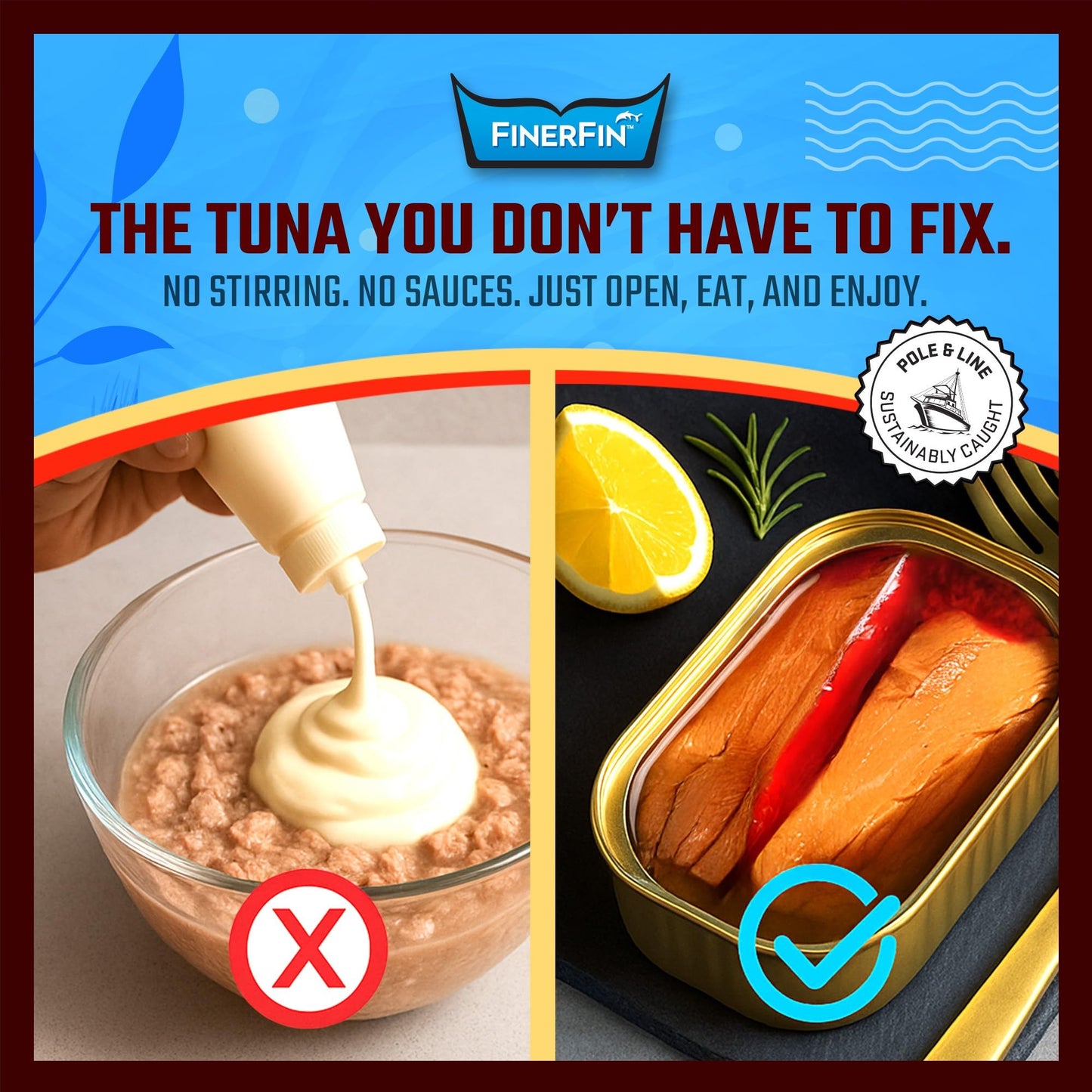 FinerFin Yellowfin Tuna Salad in Organic Olive Oil, Spicy Chili Flavor, 4.4oz can, Pack of 12