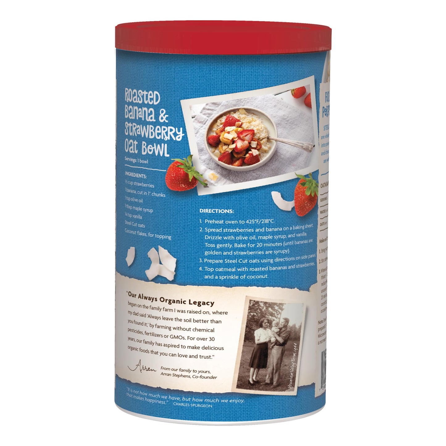 Natures Path Organic Oats, Steel Cut Oats, 30 Oz Canister
