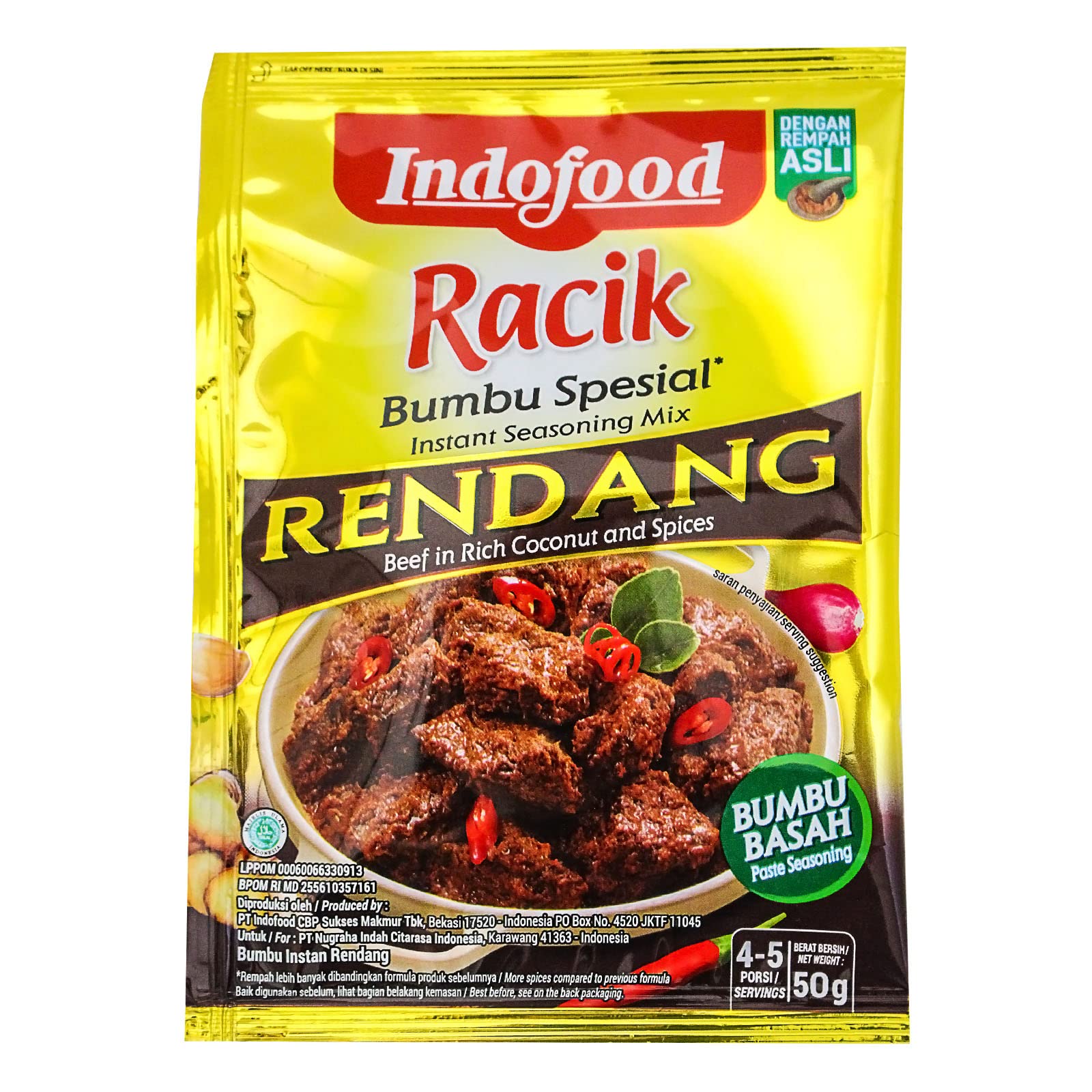 Indofood Rendang Curry Sauce, 2.1 Ounce (Pack of 24)