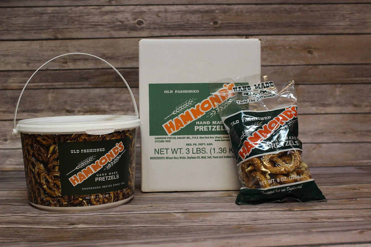 Hammonds Hard Pretzels, Old-Fashioned Hand-Made Sourdough Pretzels, 3 Pound Box
