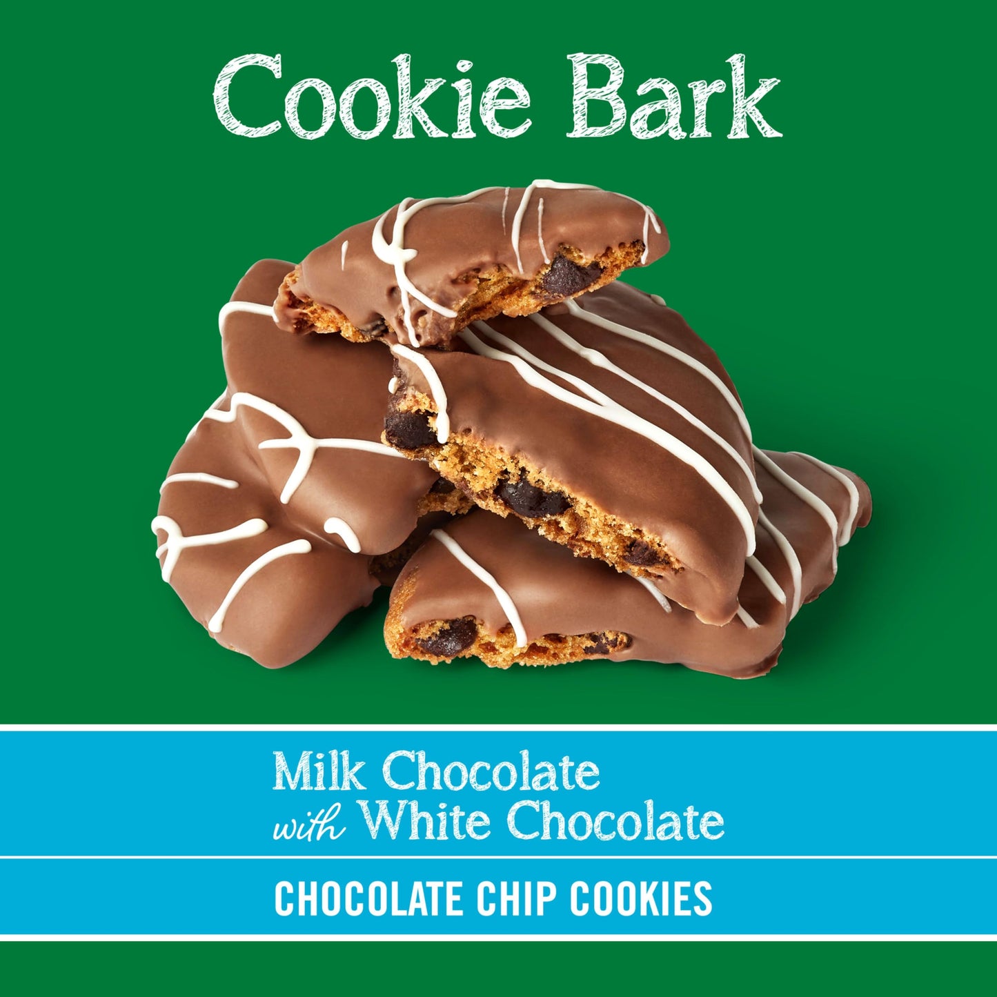 Tates Bake Shop Cookie Bark  Chocolate Chip Cookies in Milk Chocolate with White Chocolate Drizzle  4-5 oz Bags