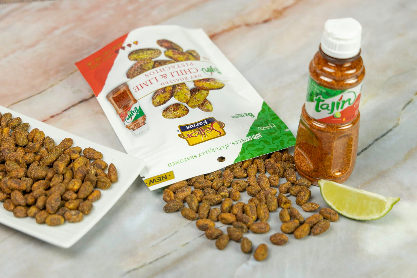 Tajin Seasoned Pistachio Kernels | No Shells | Tajin Clasico Chili Lime | Non-GMO Project Verified | Gluten Free | Vegan | Koshe