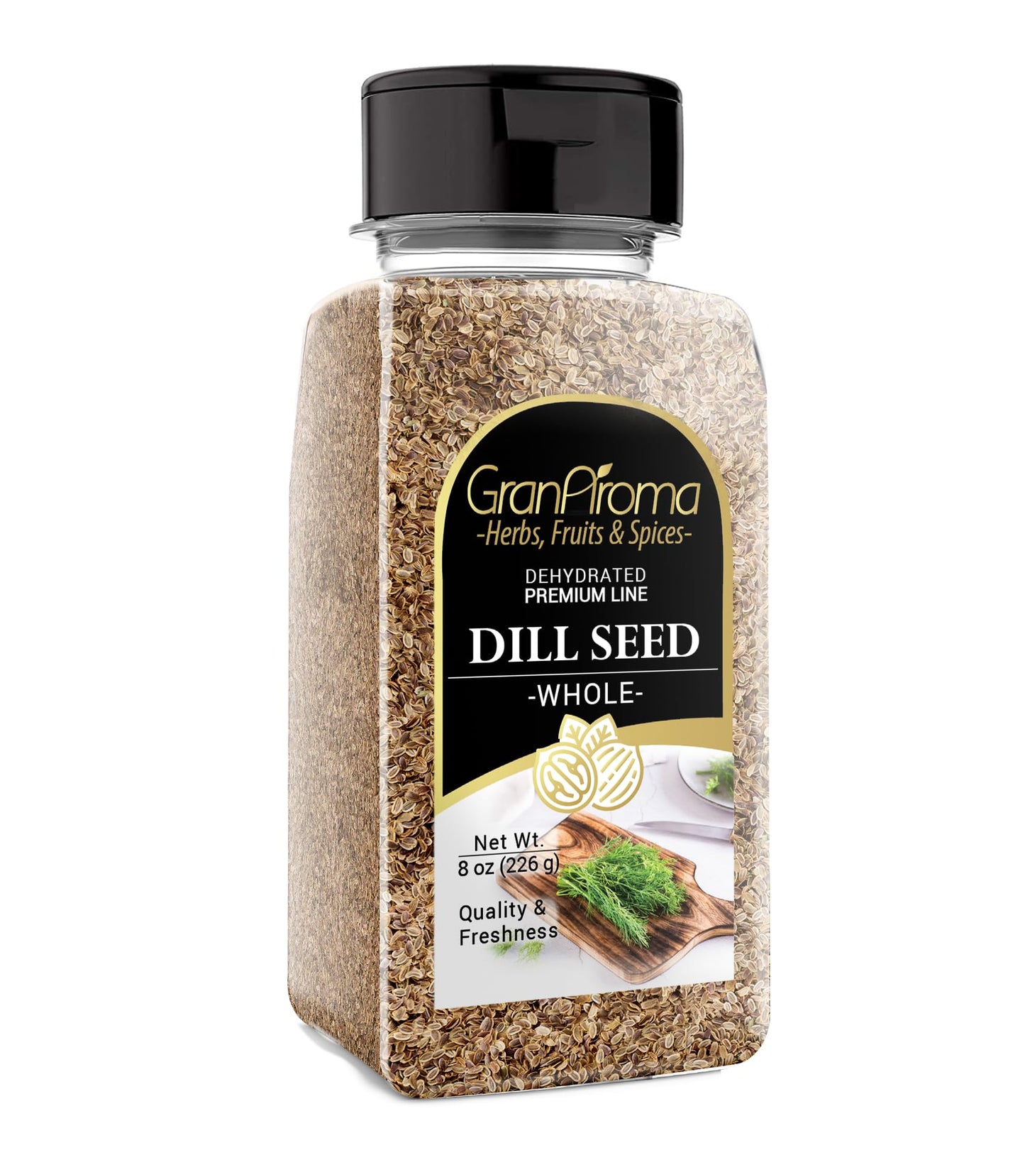 GranAroma Whole Dill Seeds, 8 oz, Bright Flavor, Pickling & Brining, Versatile Ingredient