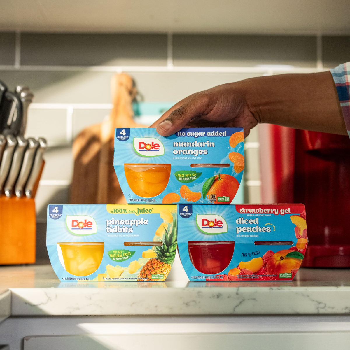 Dole Diced Pears with No Sugar Added - Dole Fruit Bowls Snacks - 4 oz Fruit Bowls - 4 Pack