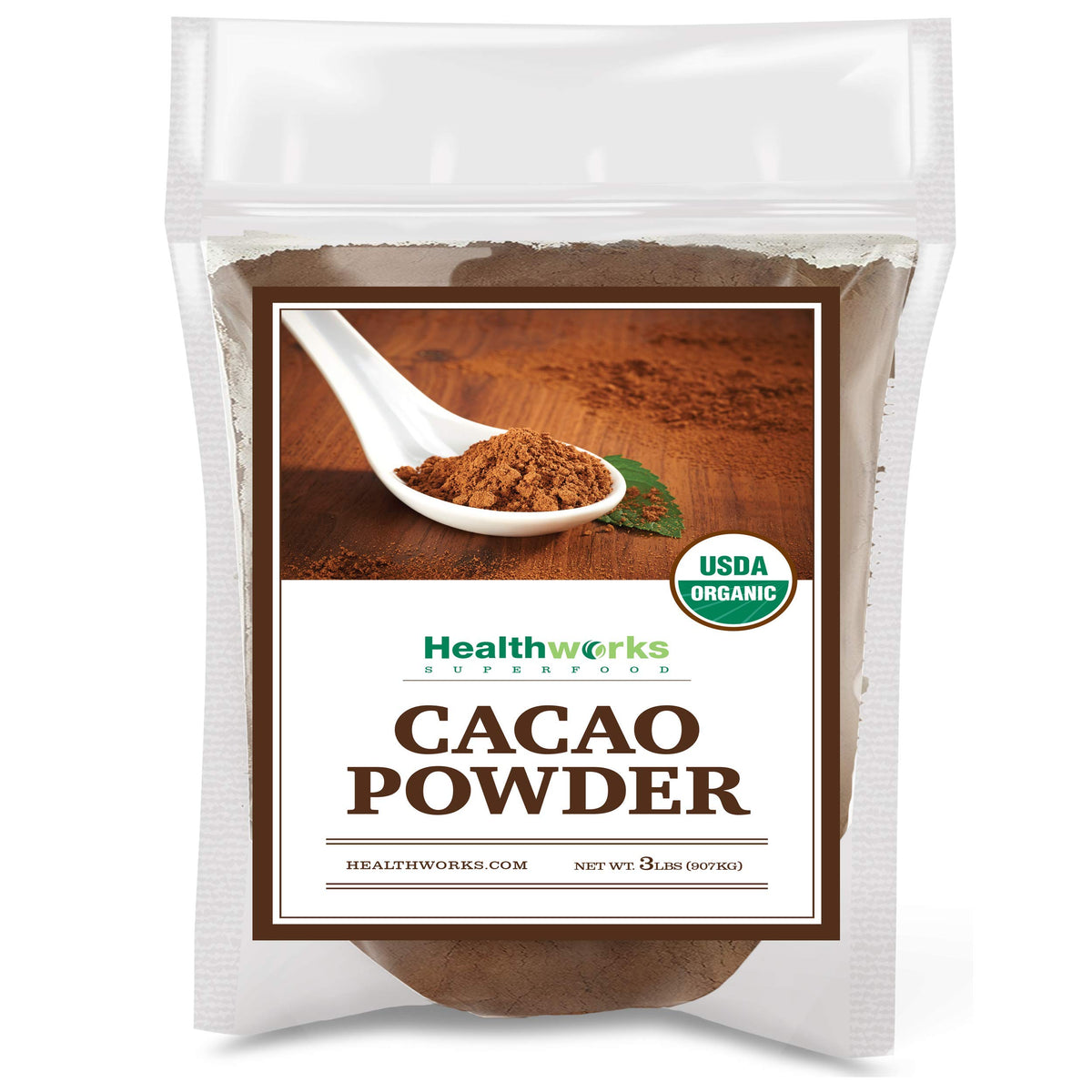 Healthworks Superfoods Organic Cacao Powder - 48 Oz / 3 Lbs - Cocoa Chocolate Substitute - Rich Choclate Flavour - Sugar-Free, K