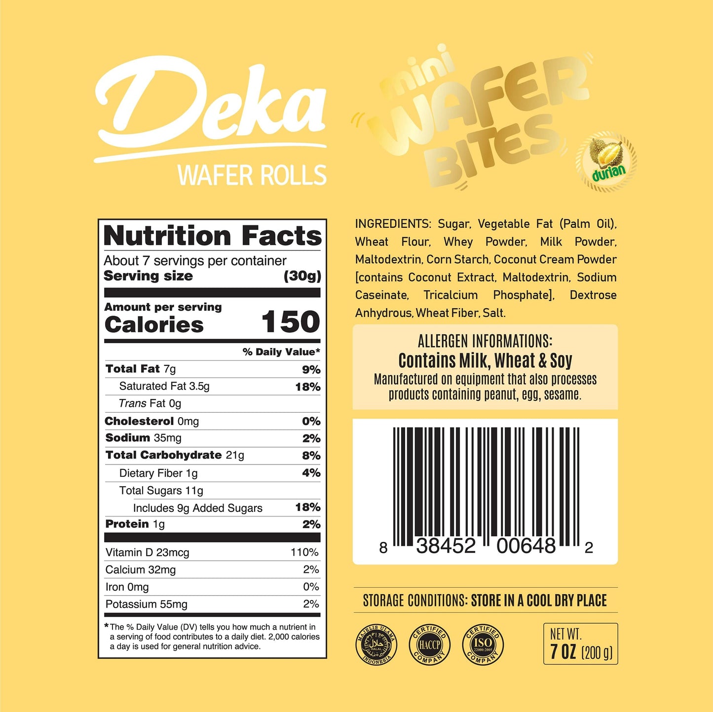 Deka Mini Wafer Bites (Pack Of 12, Durian)