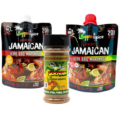 REGGAE SPICE Jamaican Jerk Seasoning Authentic Wet Rub Marinade Sauce - Perfect for Beef, Pork, Chicken, Seafood, and Vegetables