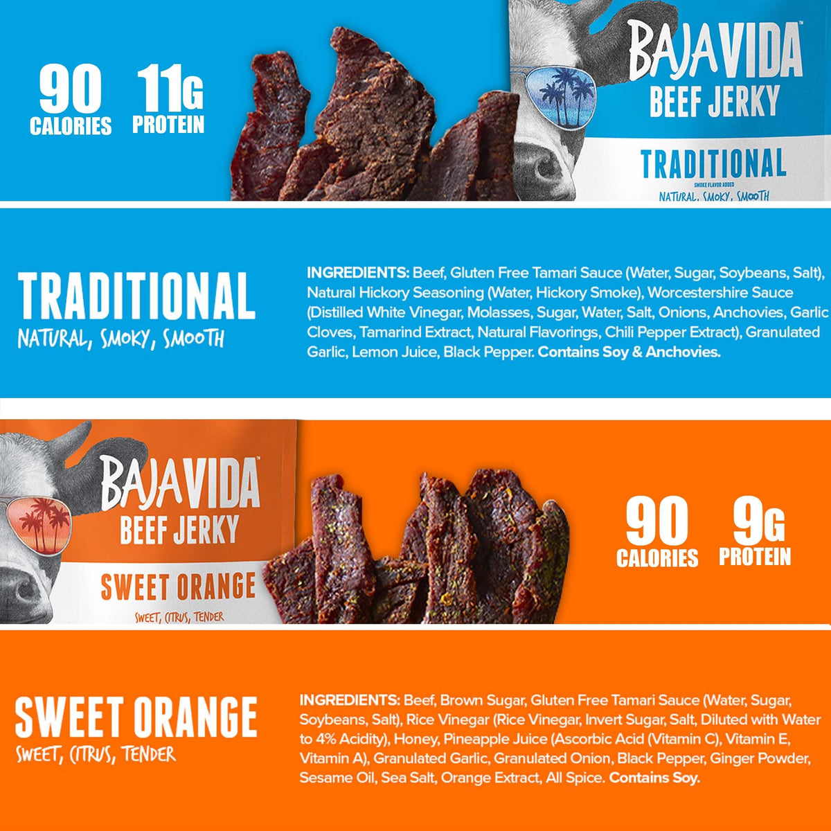 Baja Beef Jerky Snack Packs - Beef Jerky Variety Pack, Beef Jerky Gifts For Men, Beef Jerky Sampler, High Protein Craft Jerky As