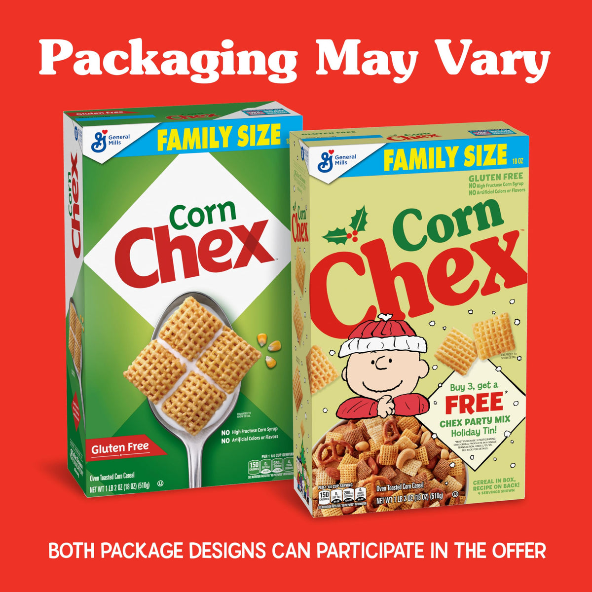 Corn Chex Gluten Free Breakfast Cereal, Made With Whole Grain, Family Size, 18 Oz